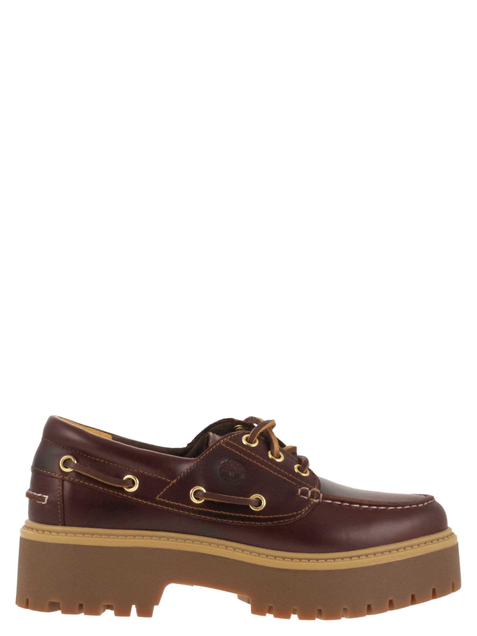 Timberland Boat Shoes Con Plateau Stone Street W Marrone Scuro In Brown