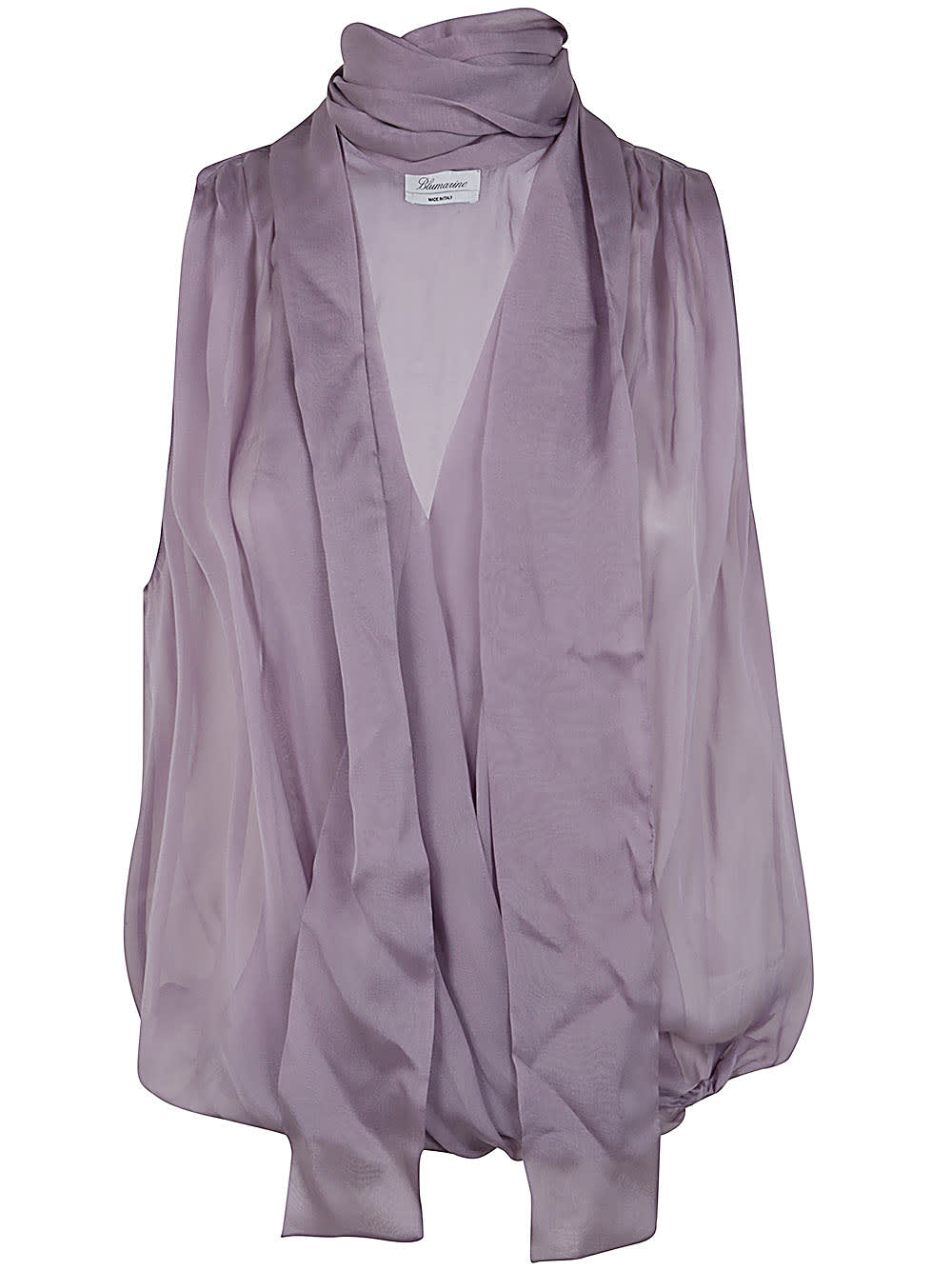 Shop Blumarine 4c091a Blouse With Bow In Lavender