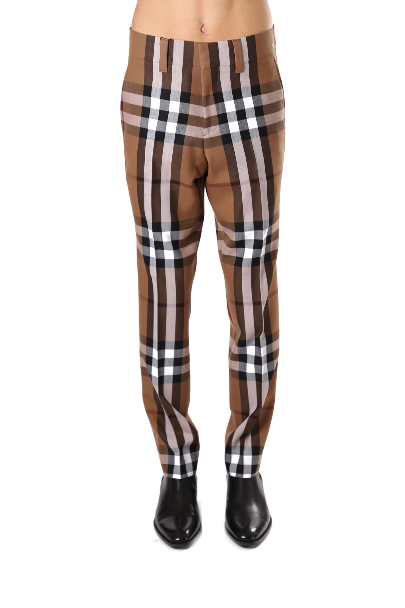 Burberry Wool Trousers With Check House Print