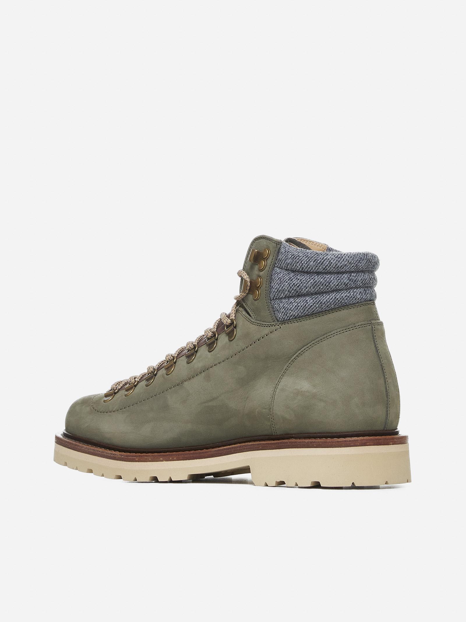 Shop Brunello Cucinelli Nubuck Ankle Boots In Green