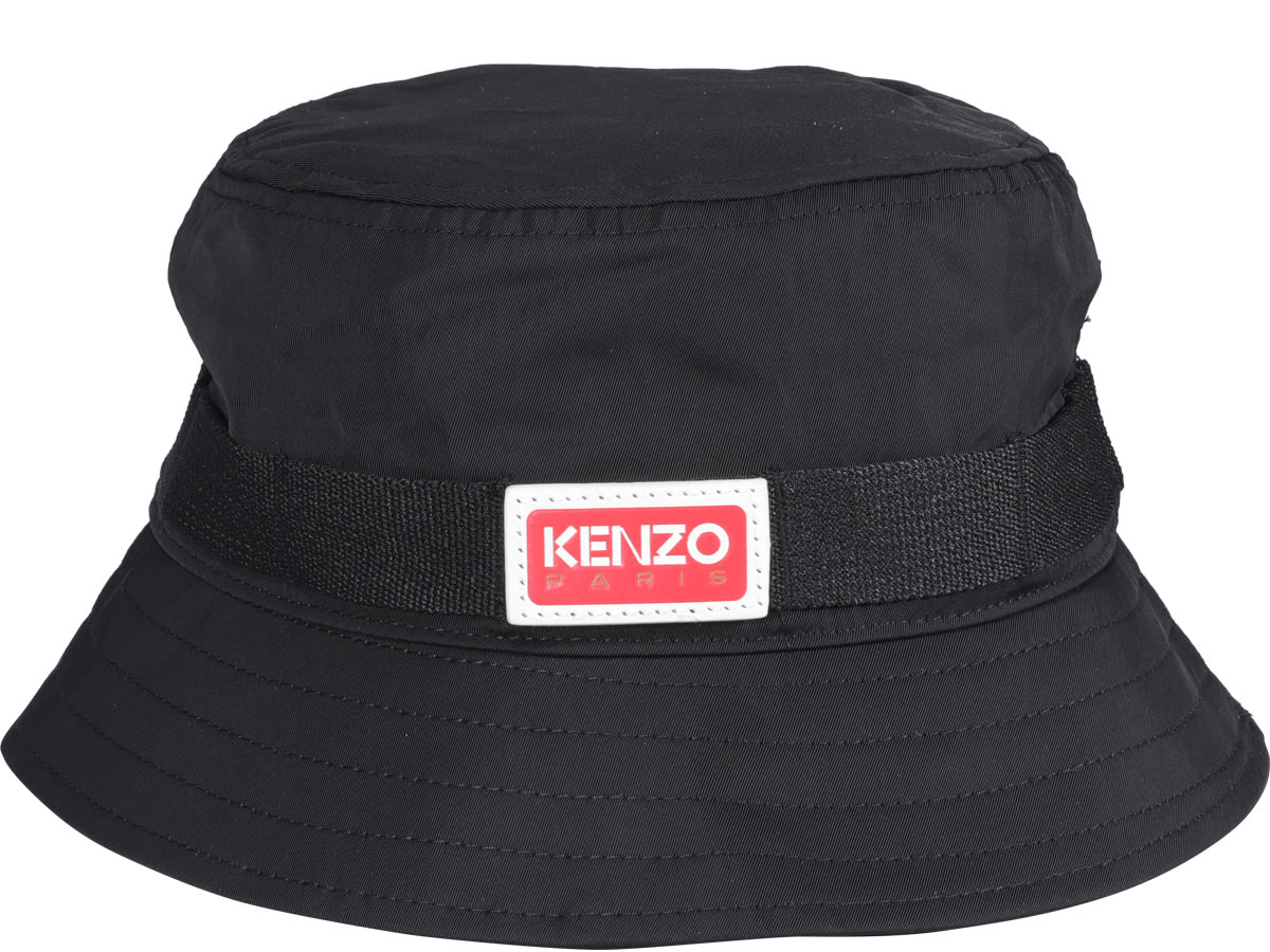 Kenzo Logo Bucket Hat In J Noir