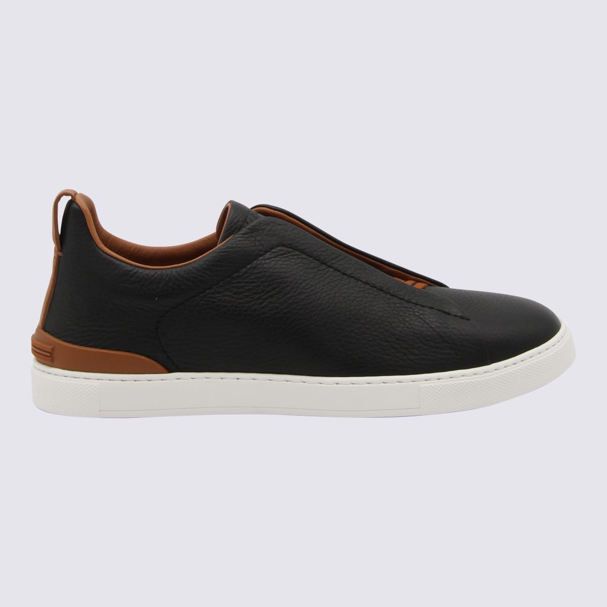 Zegna Triple Stitch Sneakers In Black