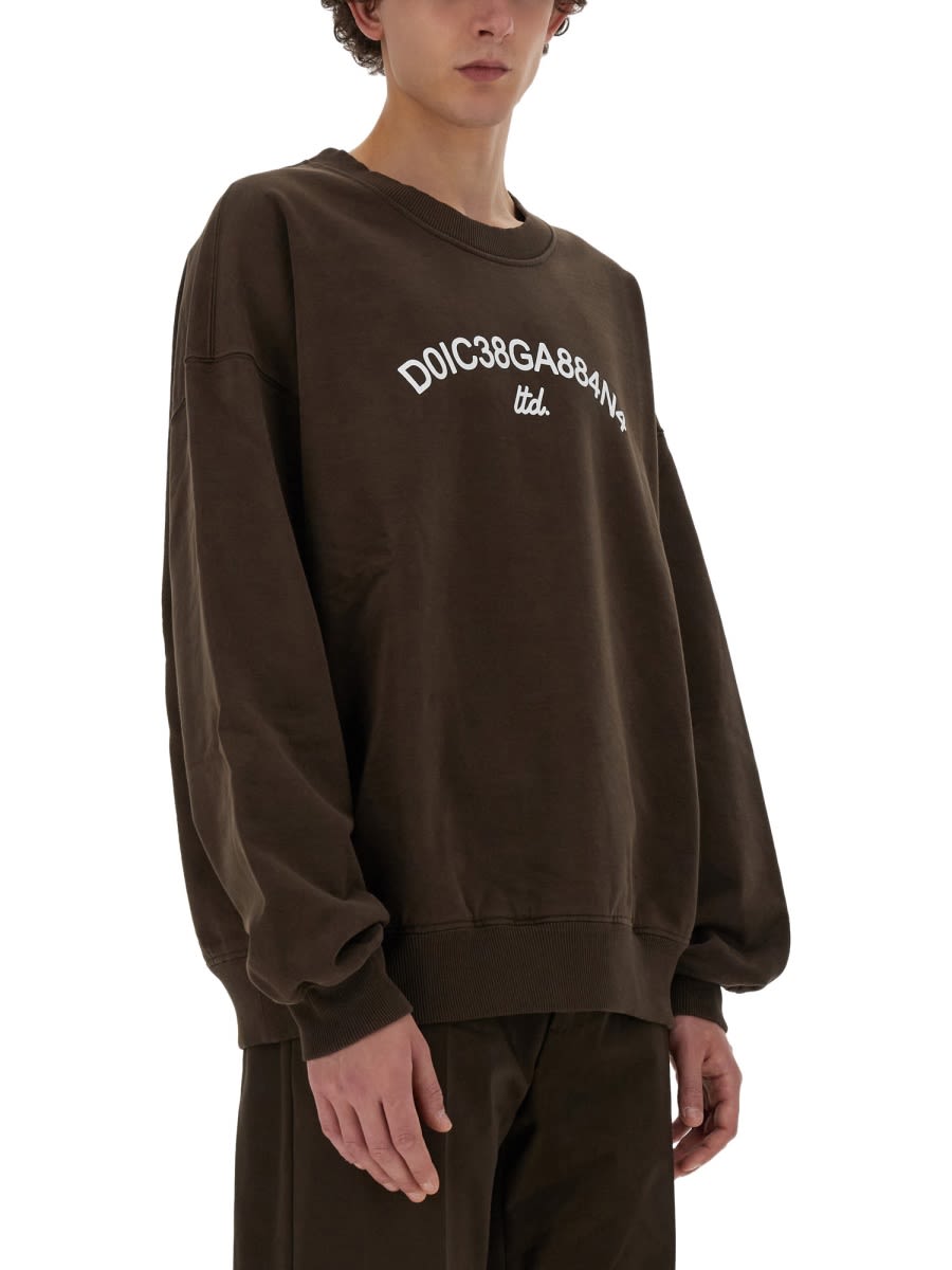 Shop Dolce & Gabbana Sweatshirt With Logo In Brown