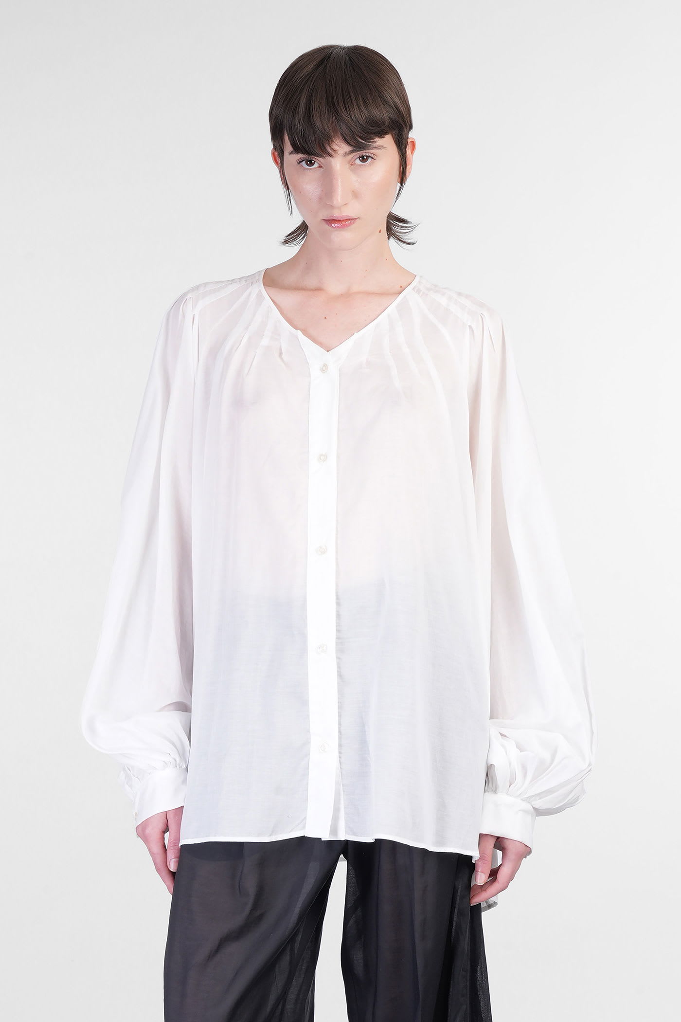 Biro Shirt In White Cotton