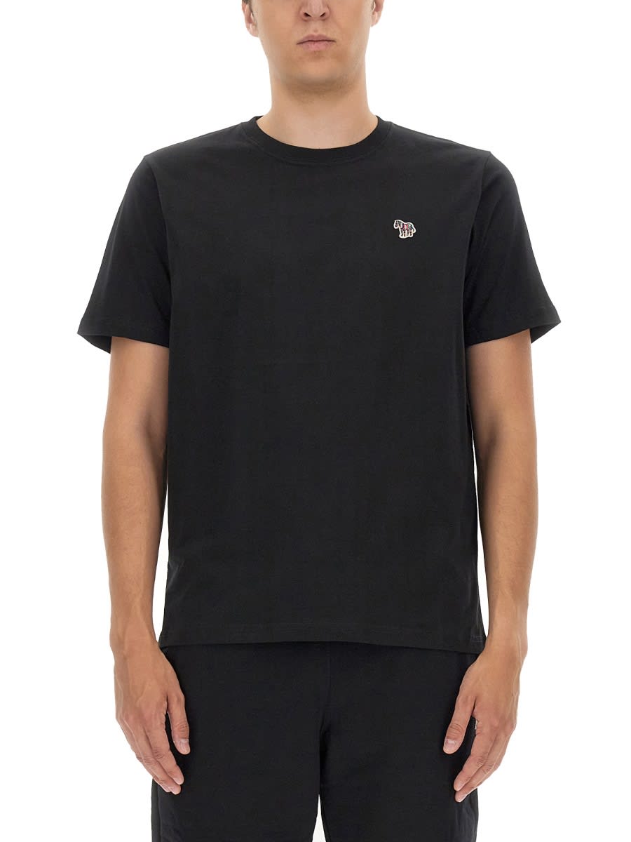Shop Ps By Paul Smith Zebra Logo T-shirt In Black