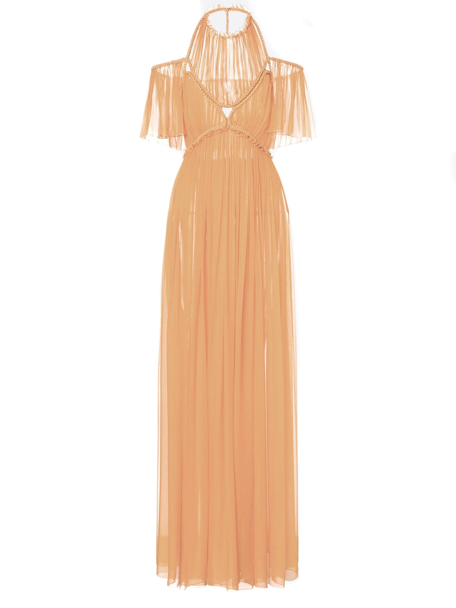Alberta Ferretti Long Dress In Silk Chiffon