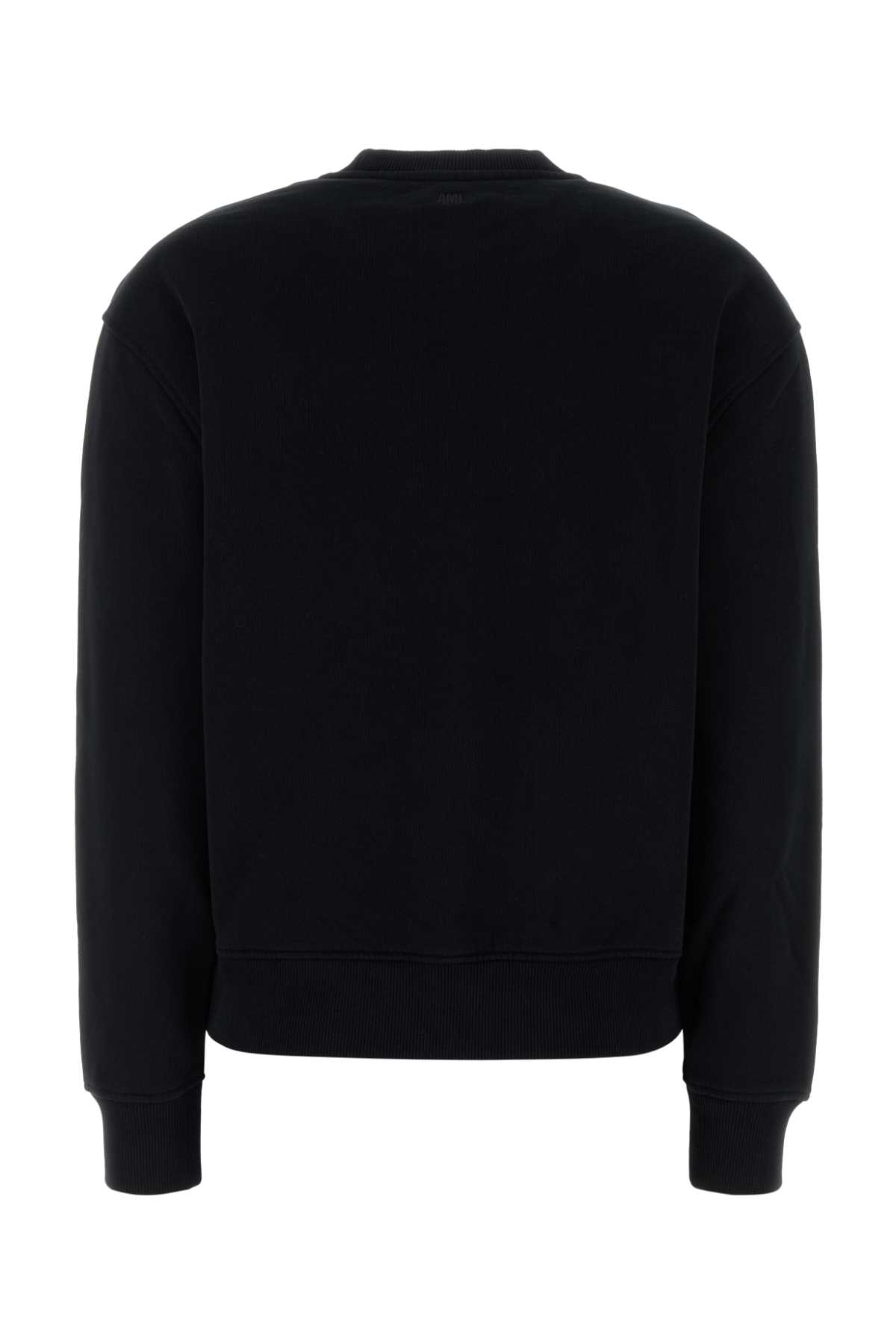 Ami Alexandre Mattiussi Black Stretch Cotton Sweatshirt In Black