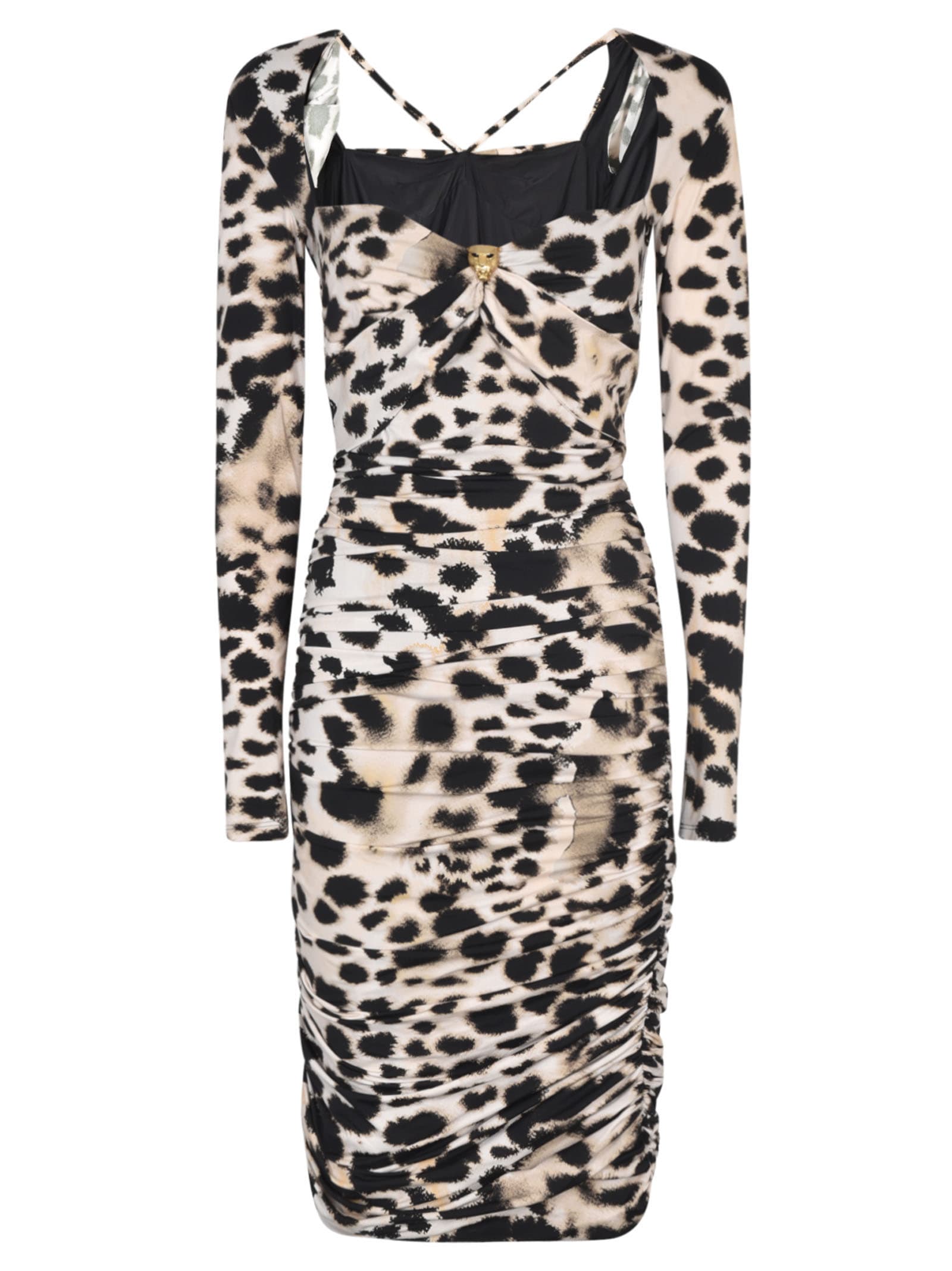 Roberto Cavalli Leopard Print Wrap Dress