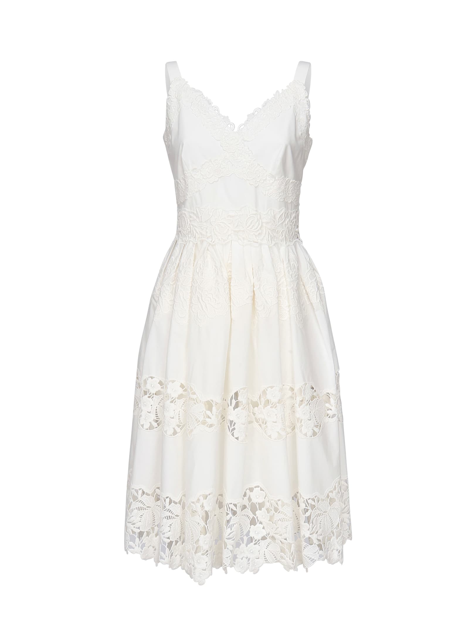 Dolce & Gabbana Floral Embroidered Cutout Midi-dress