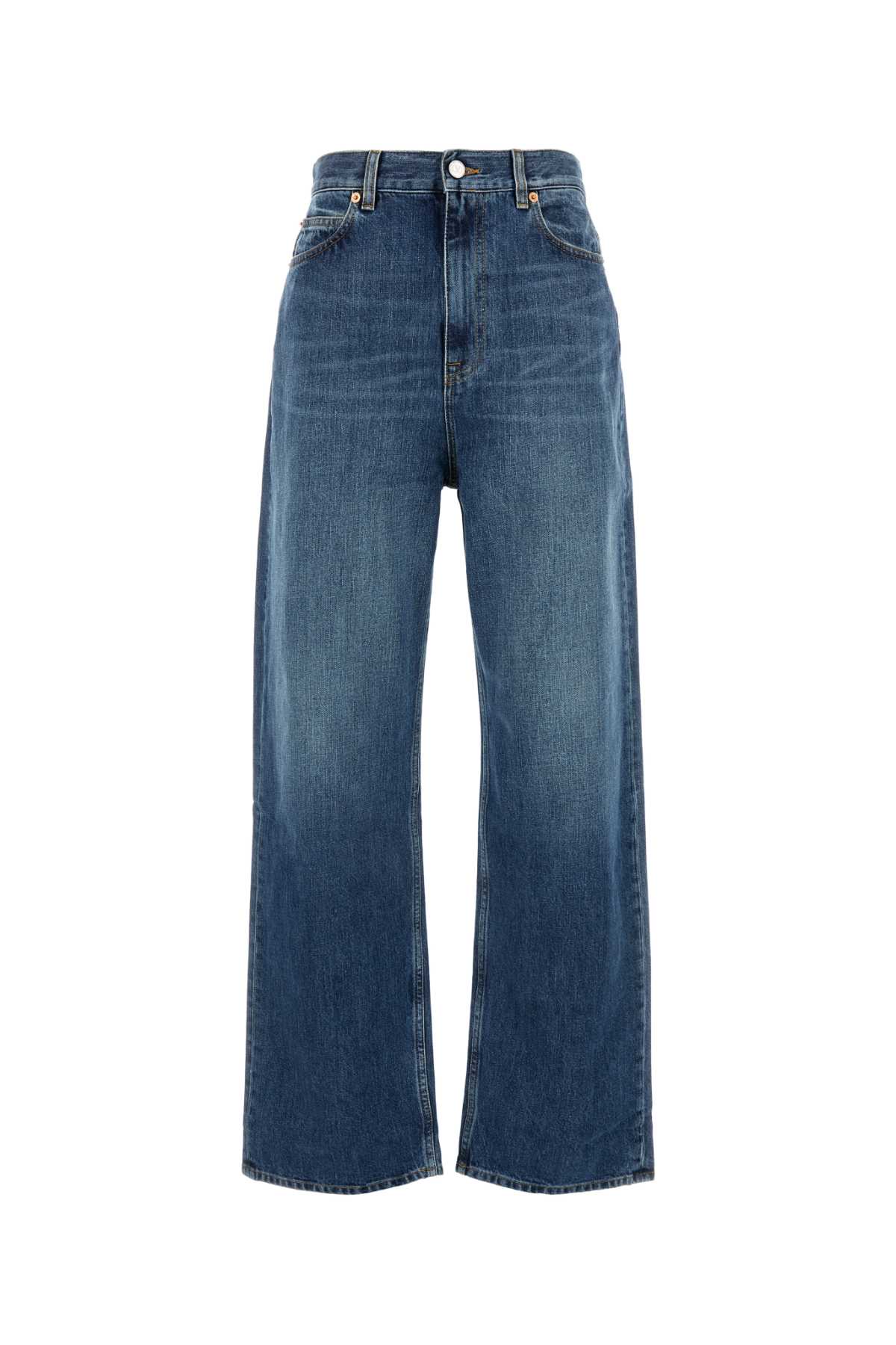 Shop Valentino Denim Jeans In Mediumbluedenim