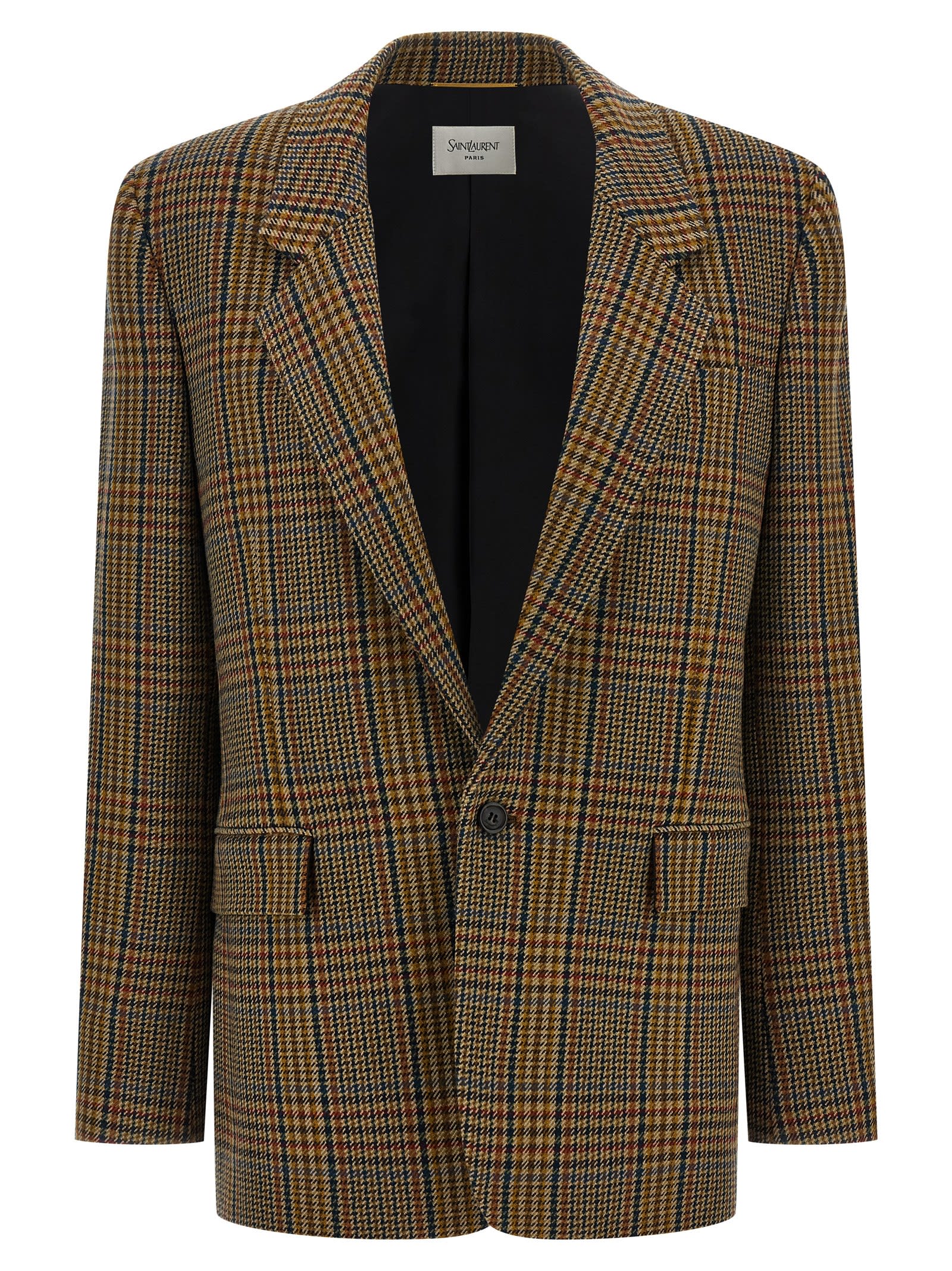 Saint Laurent Prince Of Wales Blazer In Multi