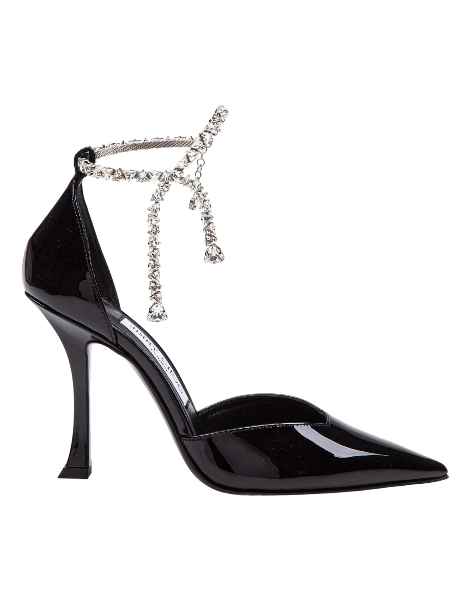 Stevie 100 Patent Leather Sandal With Crystal Anklet