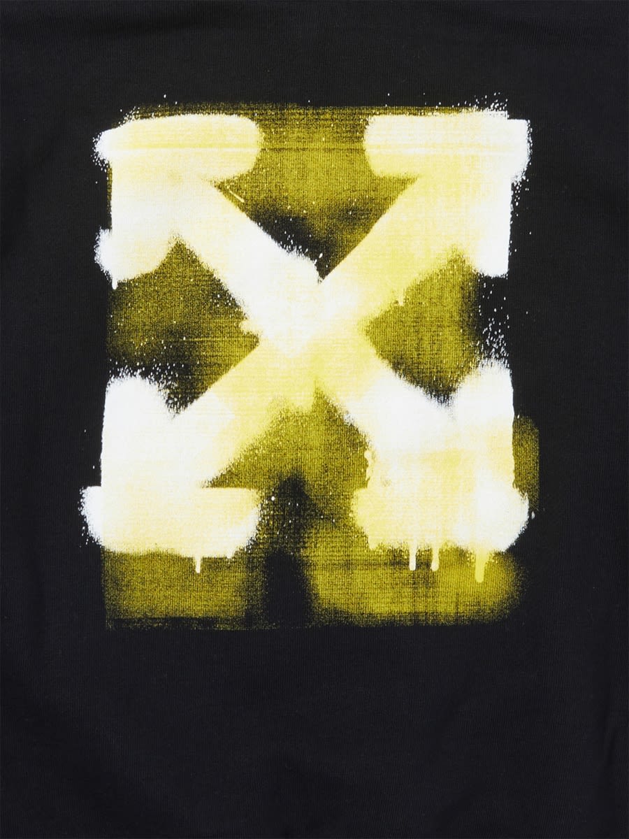 Off-white Sweatshirt With Arrow Spray Logo In Black