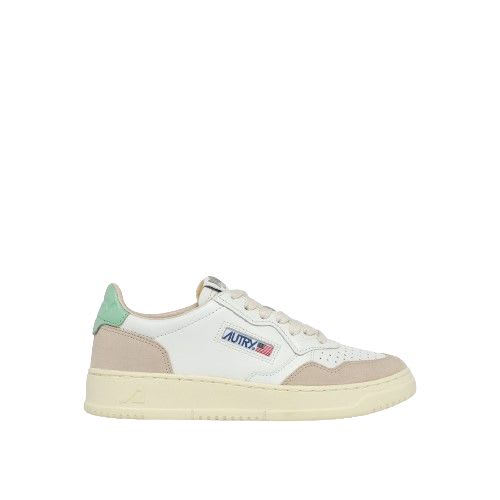Autry Medalist Low Sneakers In White Mist Green
