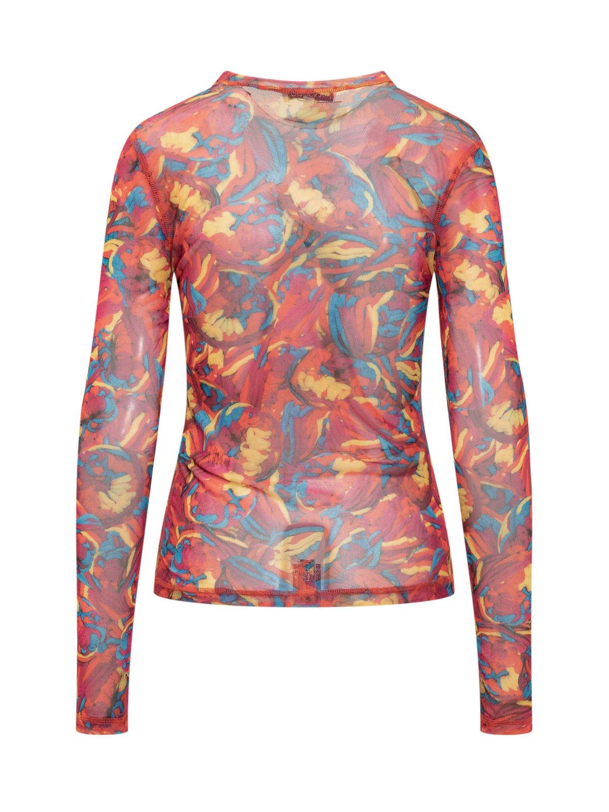 Shop Jw Anderson Abstract Pattern Print Long-sleeved T-shirt In Red