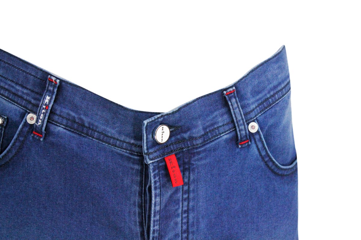 Shop Kiton Five-pocket Luxury Jeans In Denim