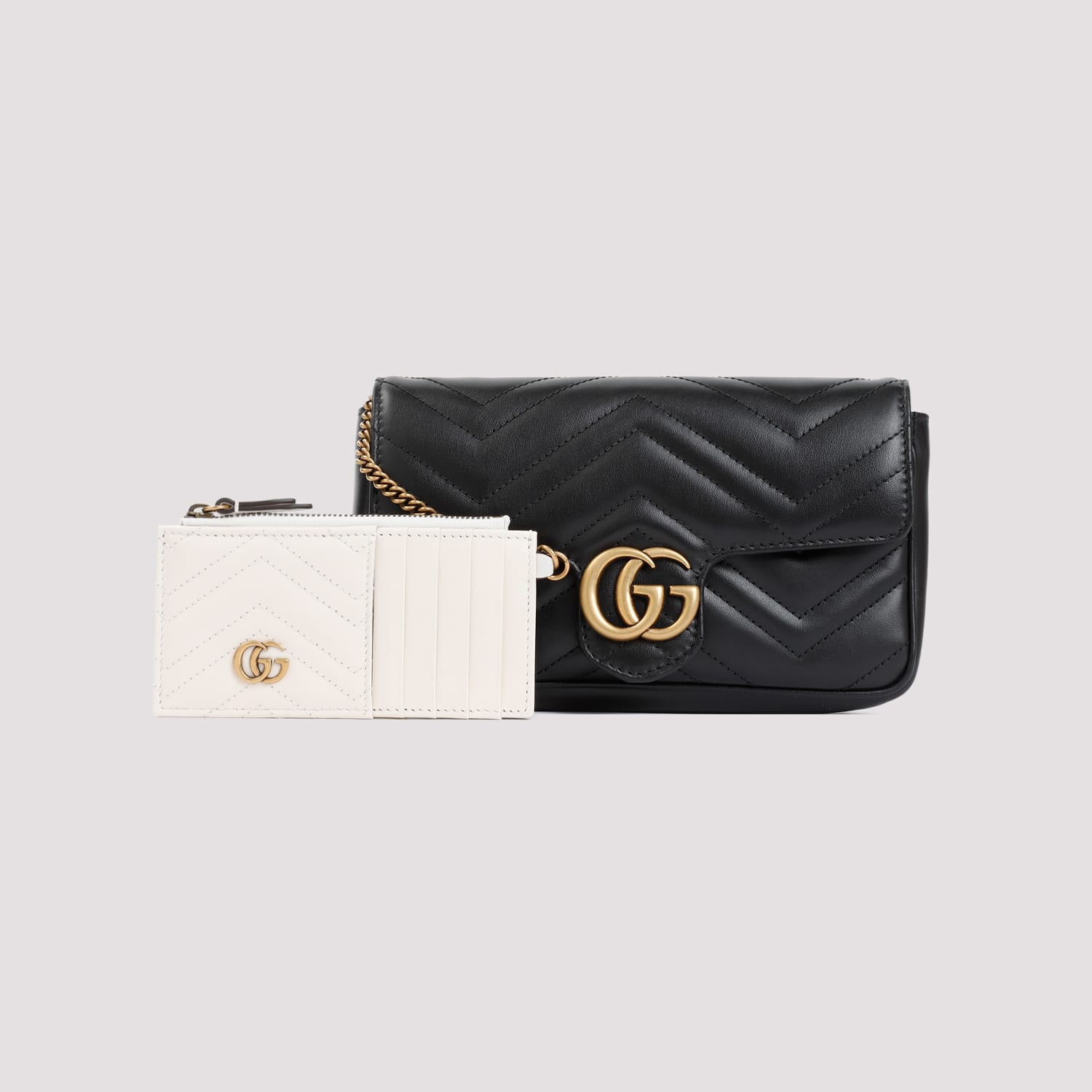 Gucci Gg Marmont Leather Mini Crossbody Bag In Black