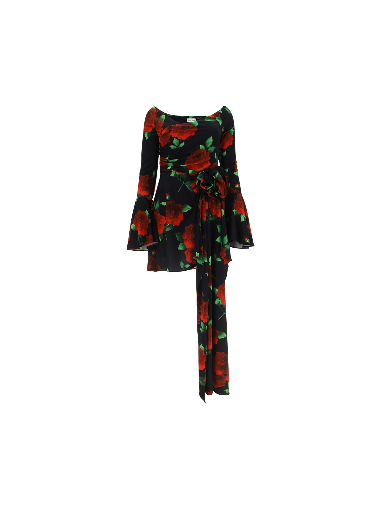 Magda Butrym Printed Jersey Mini Dress In Black Print