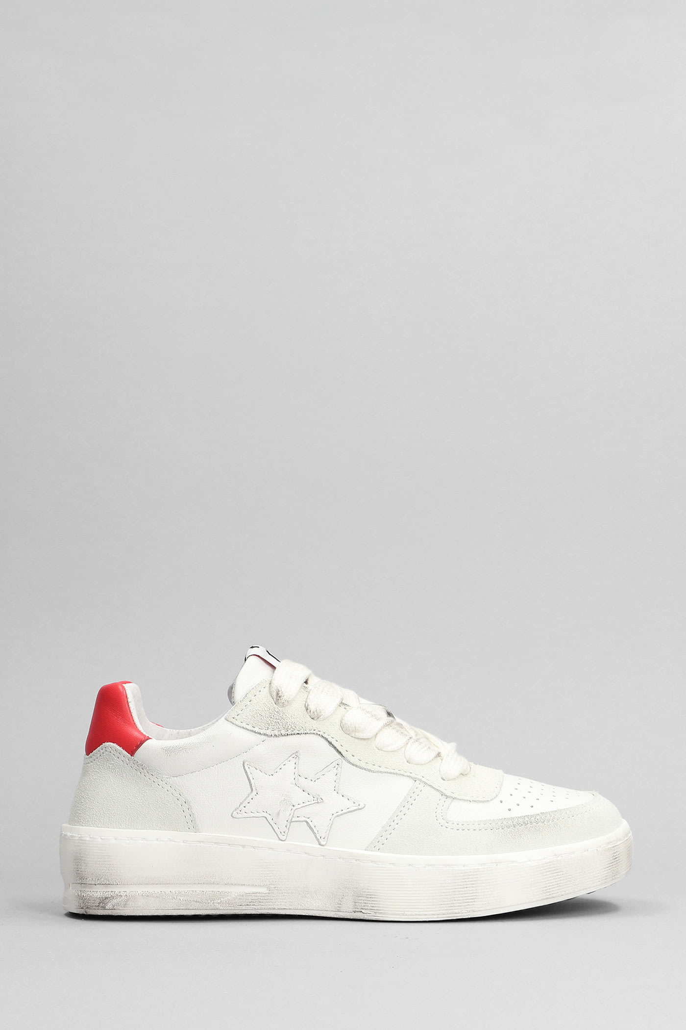 Padel Star Sneakers In White Suede And Leather