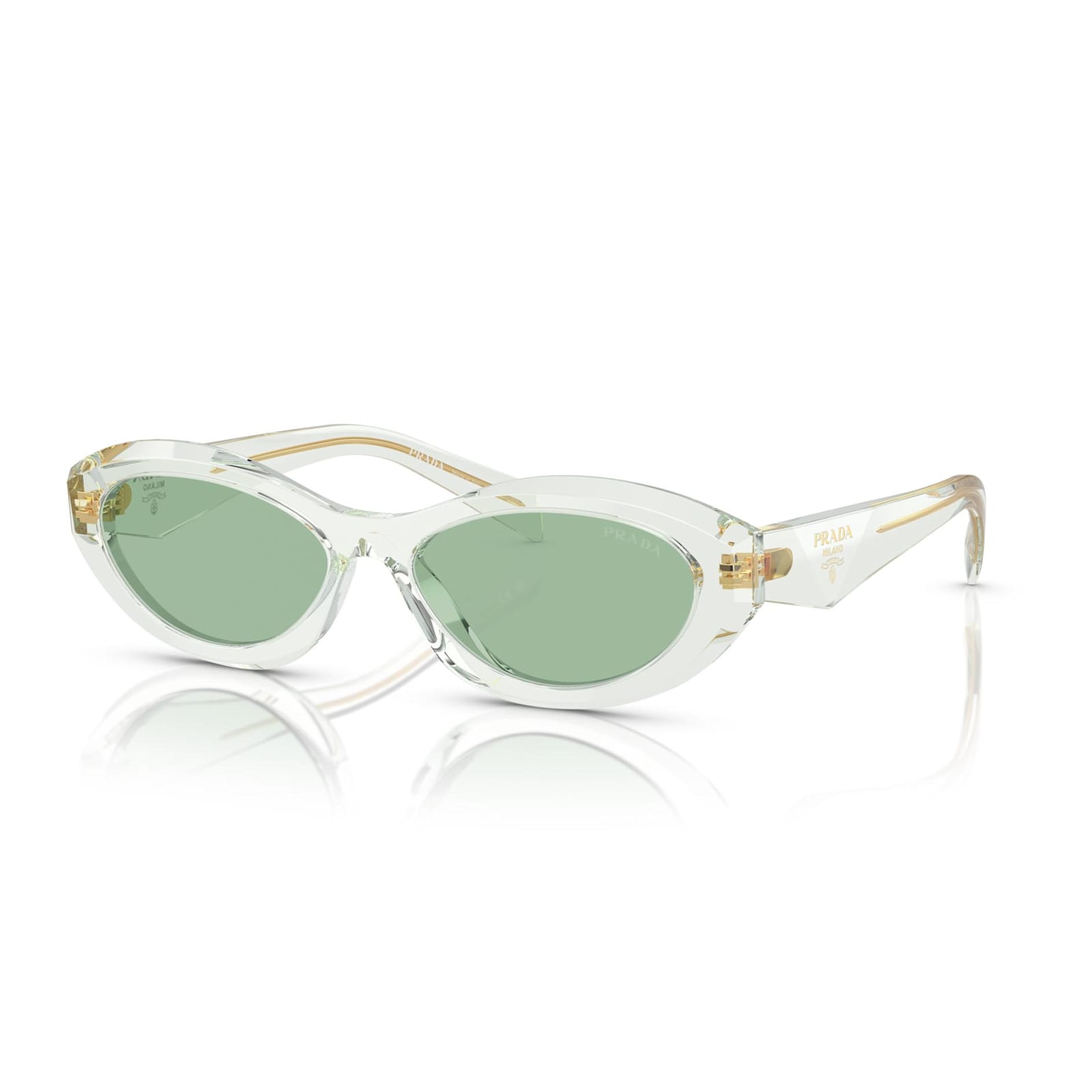 Shop Prada Sunglasses In Trasparente/verde