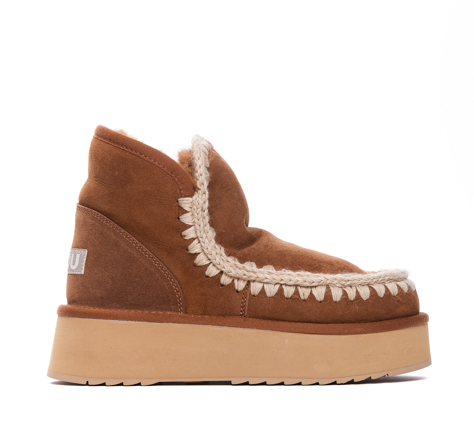 Shop Mou Mini Eskimo Platform Booties In Brown