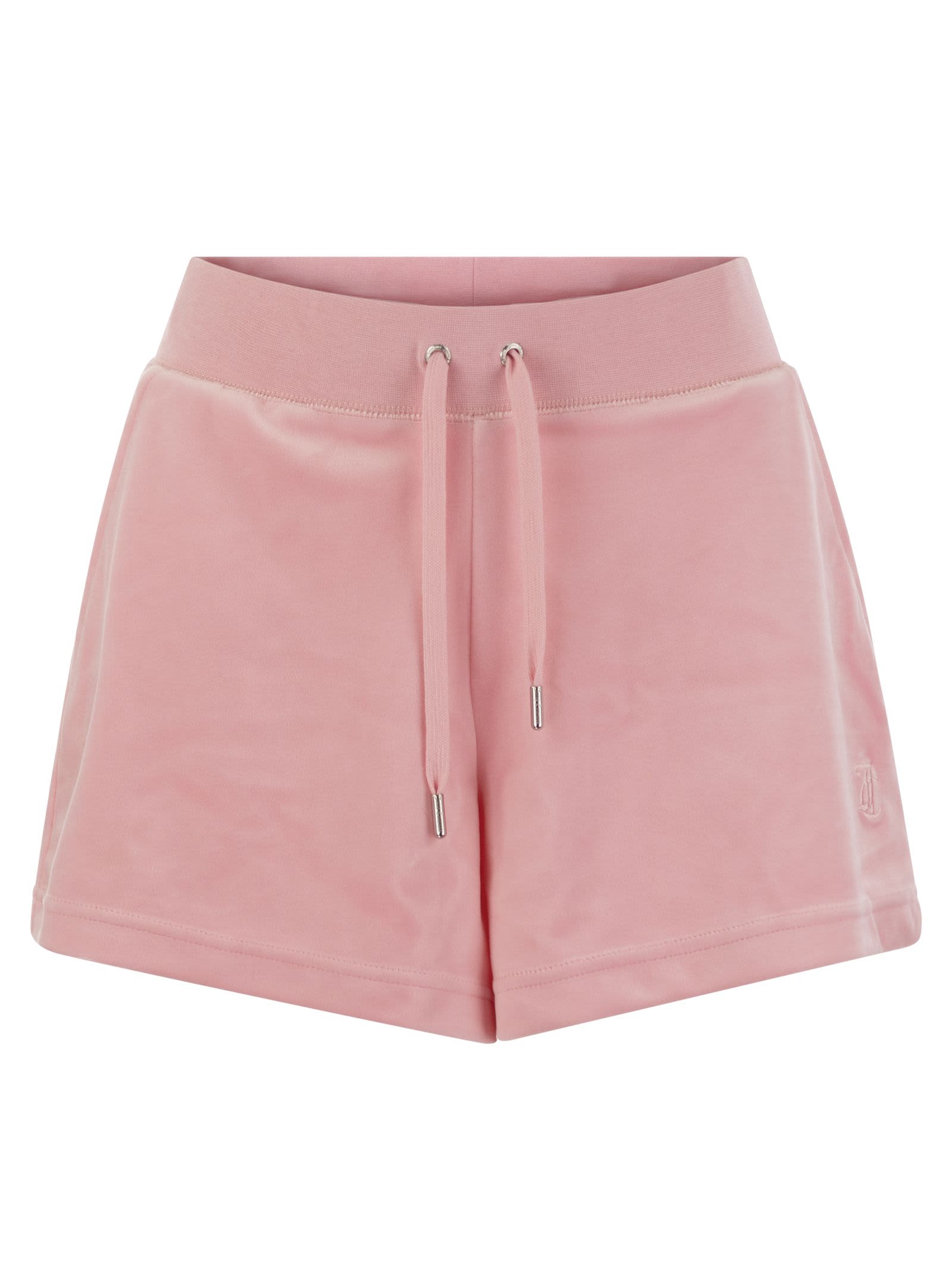 Juicy Couture Velour Shorts In Pink