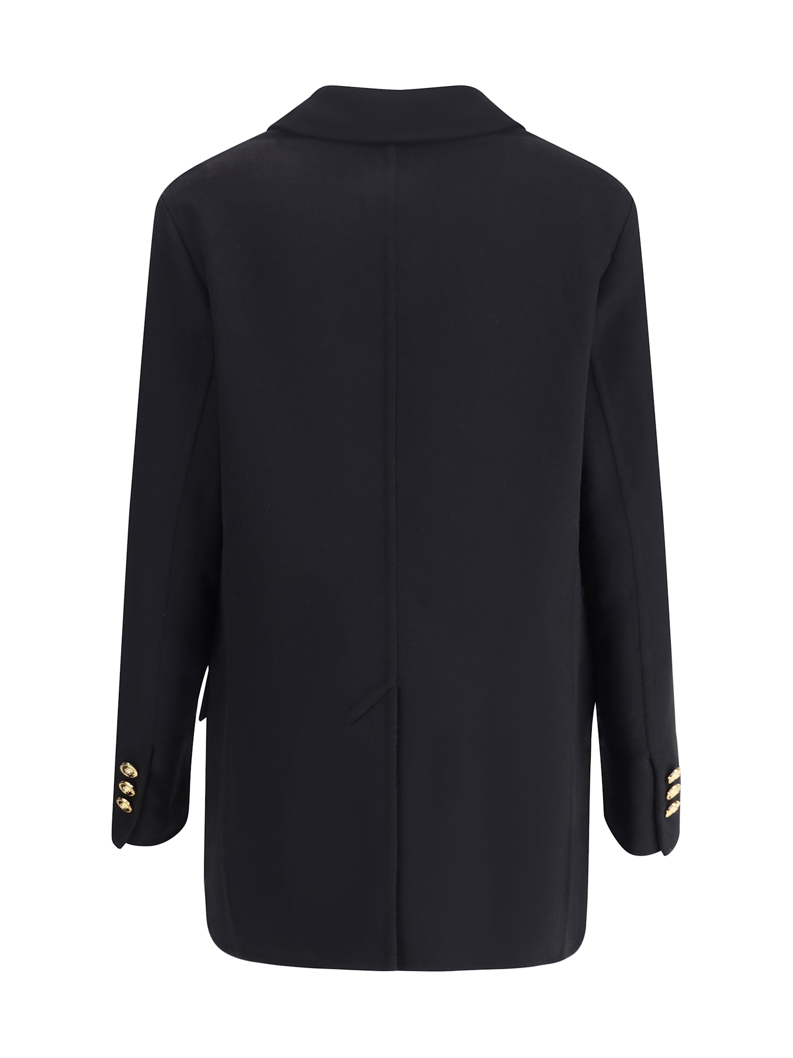 Versace Wool And Cachemire Double-breasted Coat In Black
