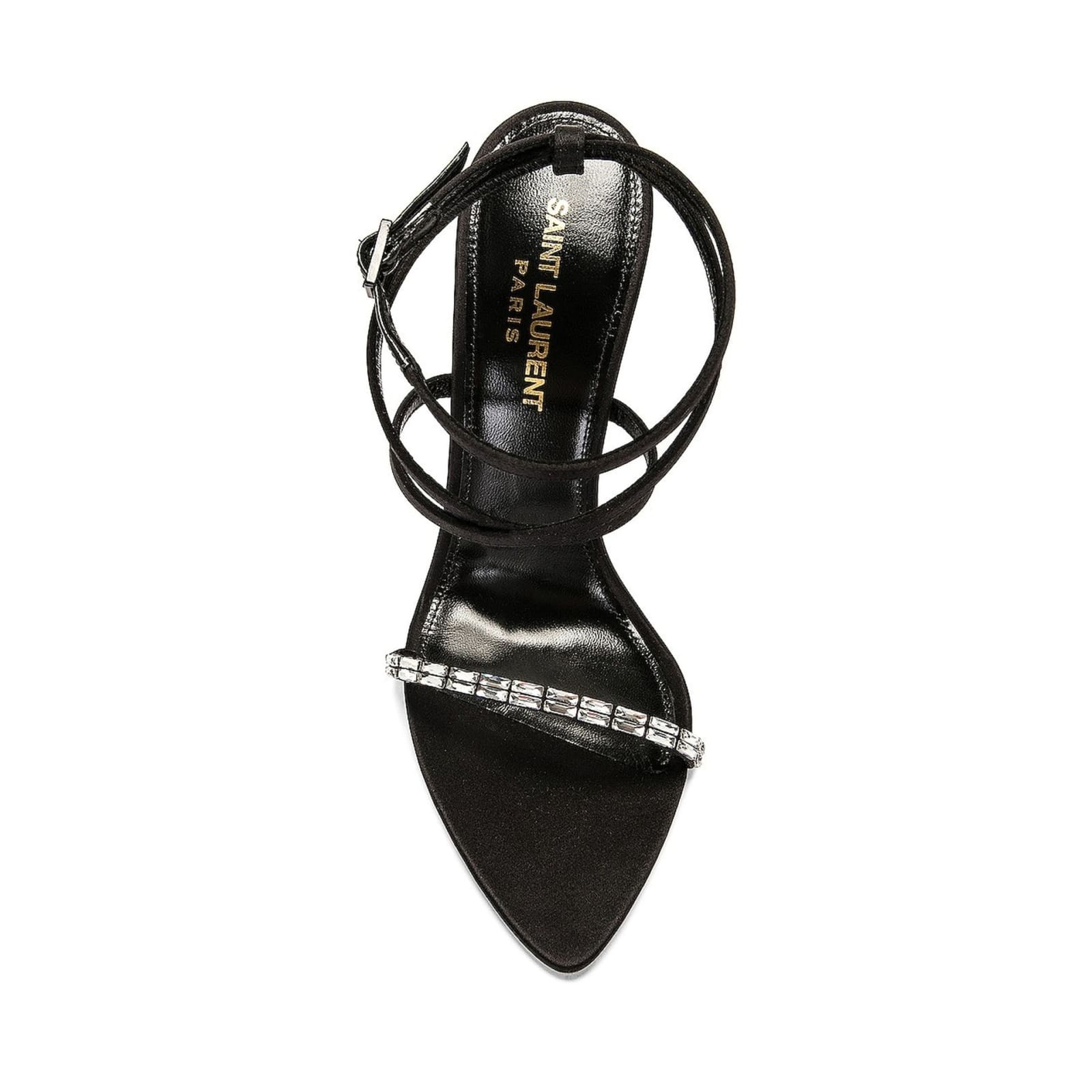 Shop Saint Laurent Satin Sandals In Black