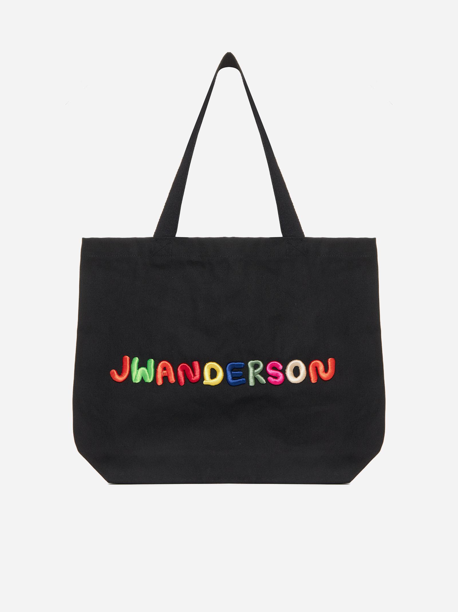 Jw Anderson Logo Canvas Tote Bag In Black