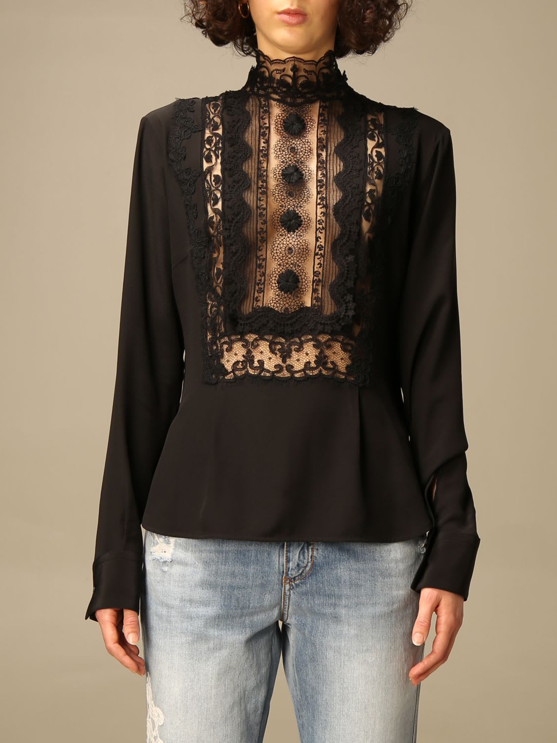 Ermanno Scervino Top Ermanno Scervino Shirt With Lace Inserts