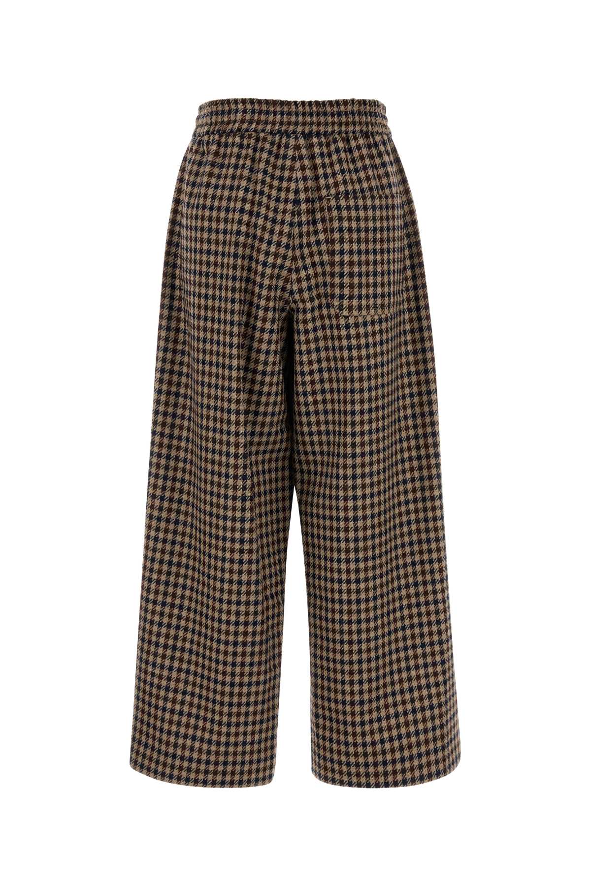 Weekend Max Mara Wool Blend Ebe Wide-leg Pant With Embroidery