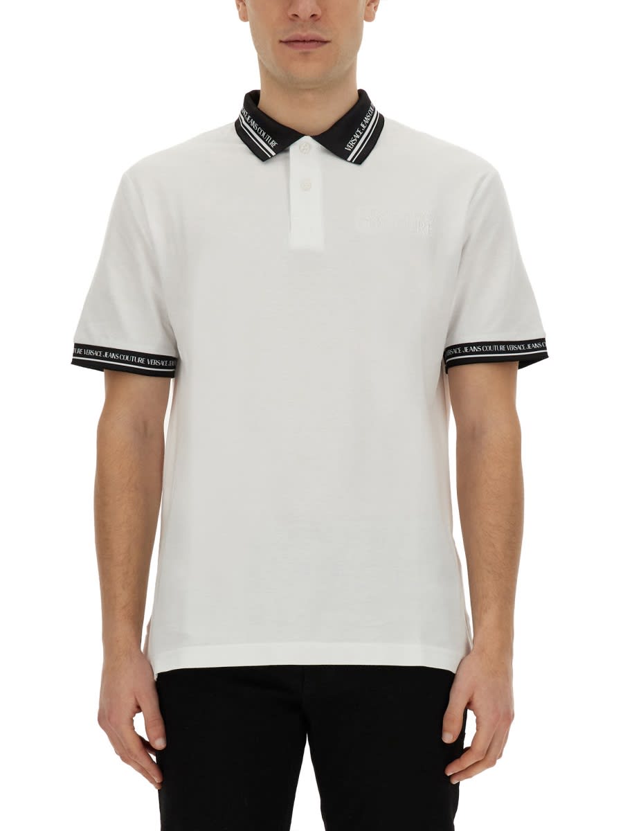 Versace Jeans Couture Monogram Polo In White