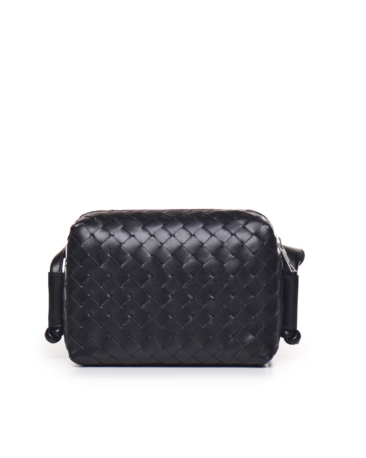 Shop Bottega Veneta Camera Bag With Woven Loop In Black