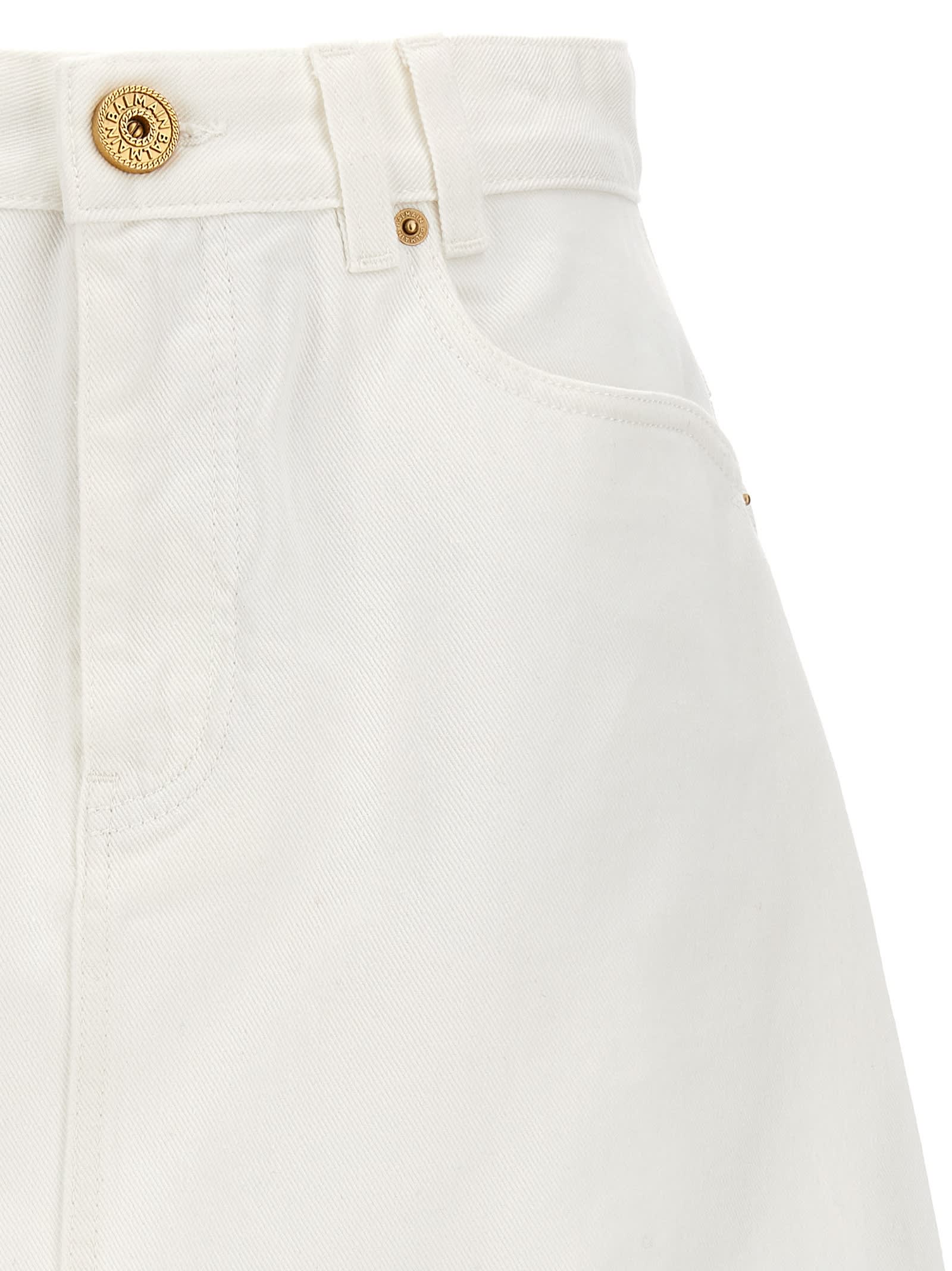 Shop Balmain Western Skirt In White