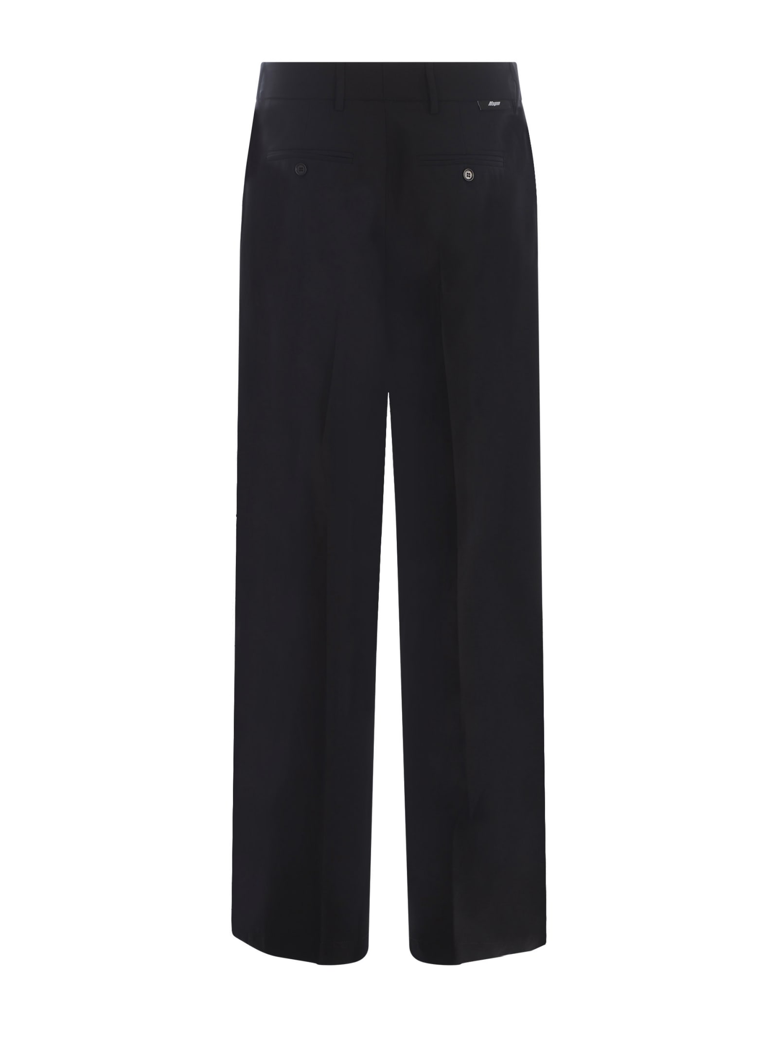 Shop Msgm Trousers  In Stretch Wool In Black