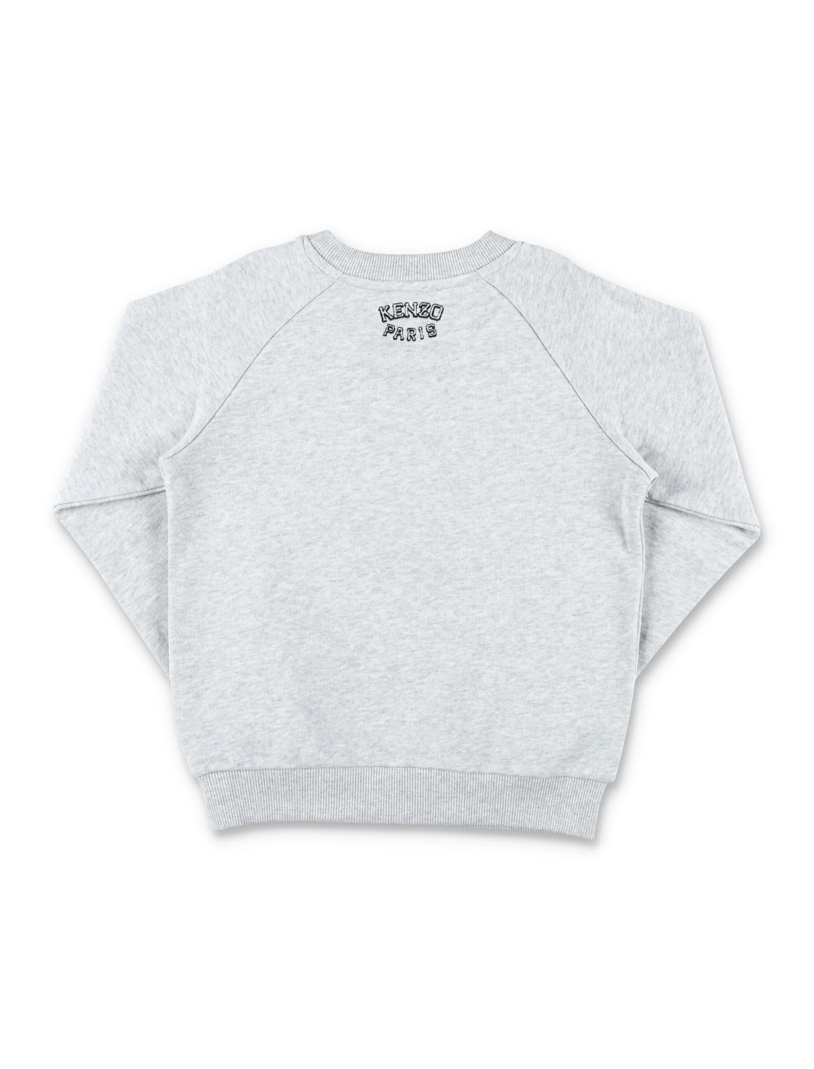 Shop Kenzo Tiger Sweatshirt In Grey Marl
