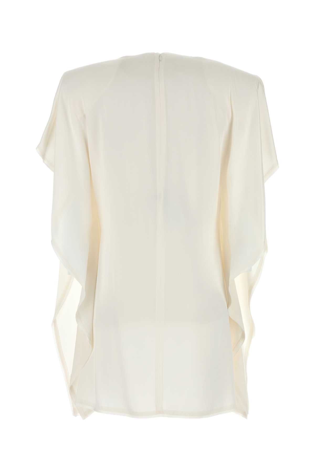 Shop Stella Mccartney White Satin Mini Dress In Cream