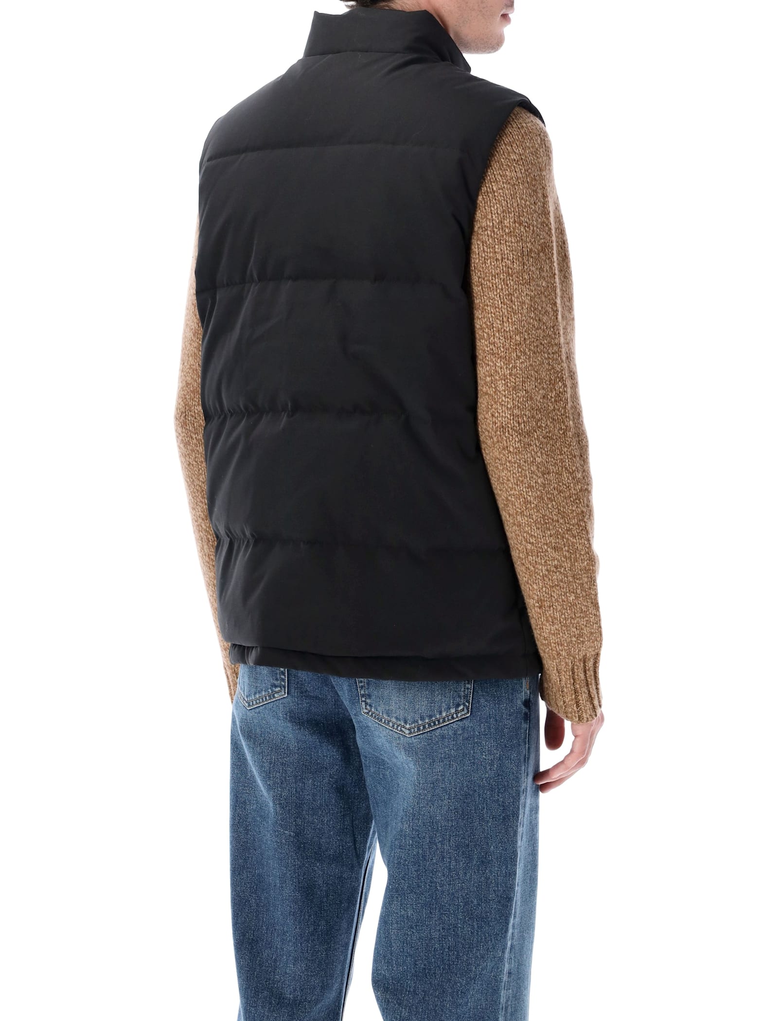 Canada Goose Charcoal Polyester Blend Freestyle Sleeveless Down Jacket In Black