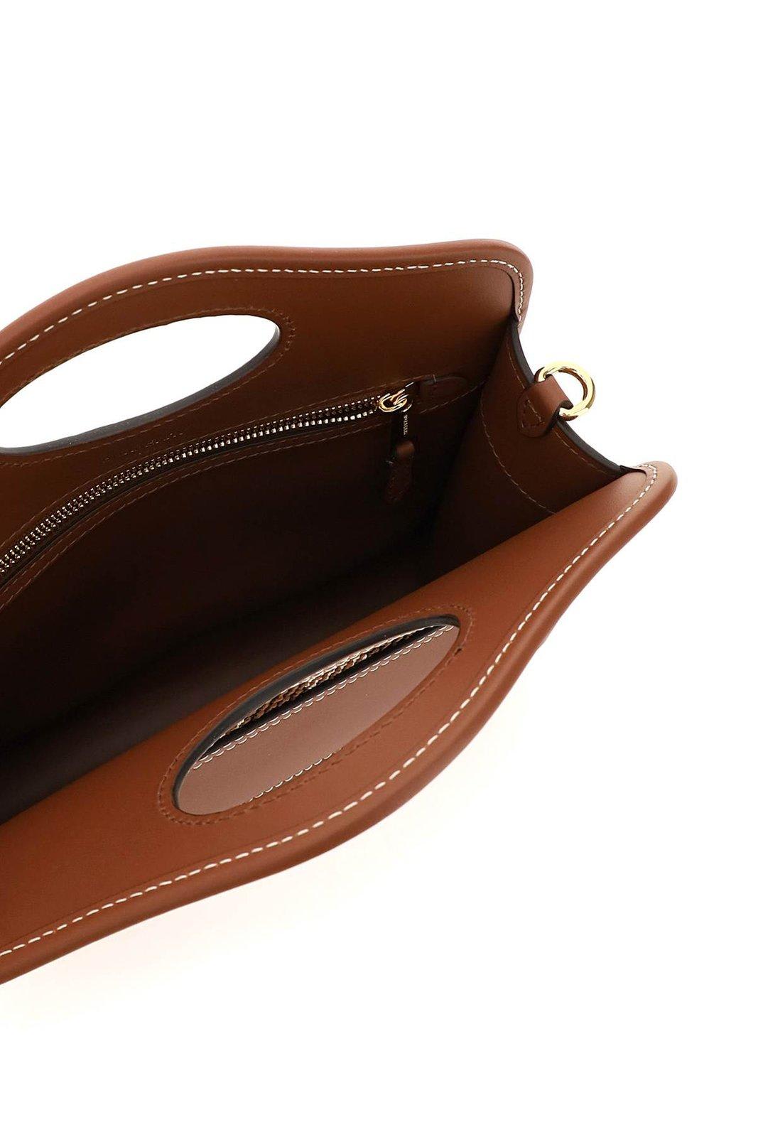 Shop Burberry Check Patterned Shoulder Bag In Brown