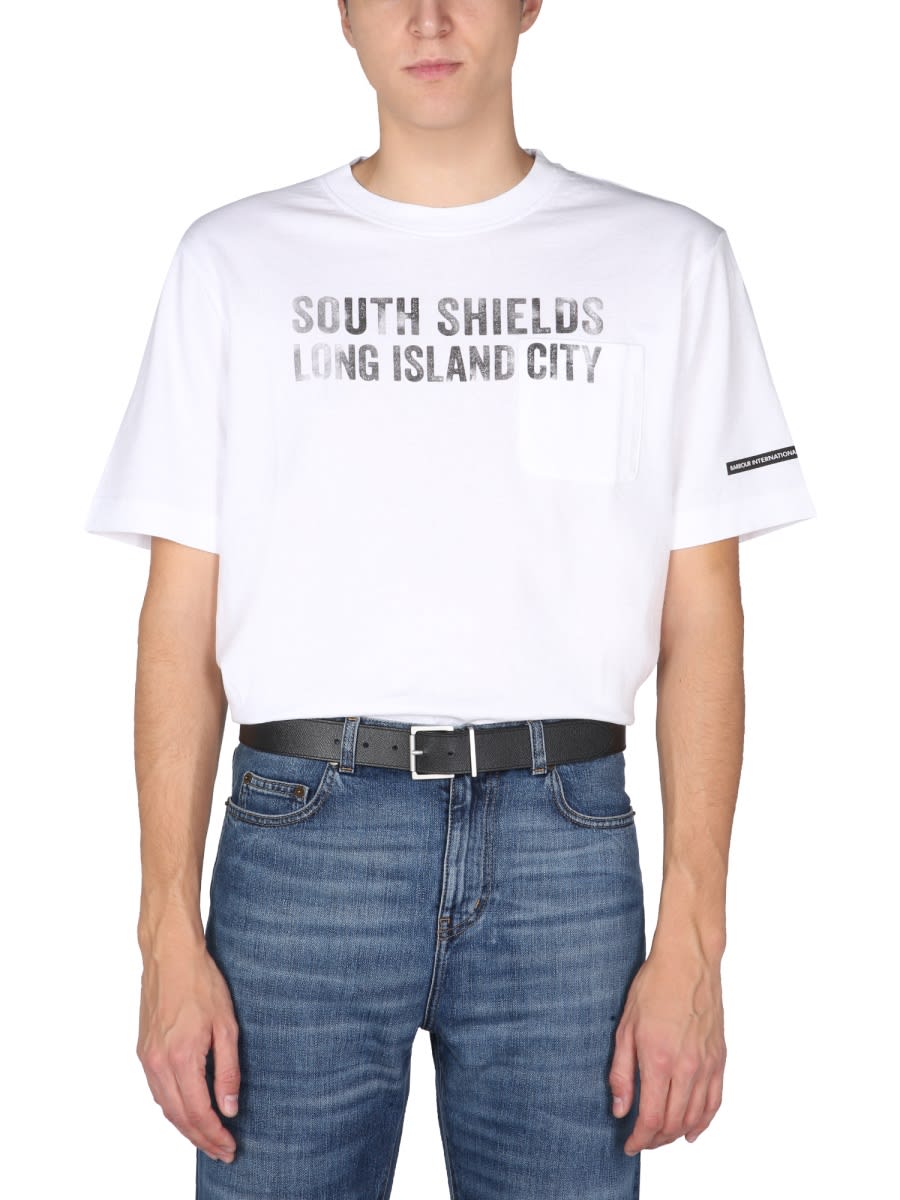 Shop Barbour X Engineered Garments T-shirt In White