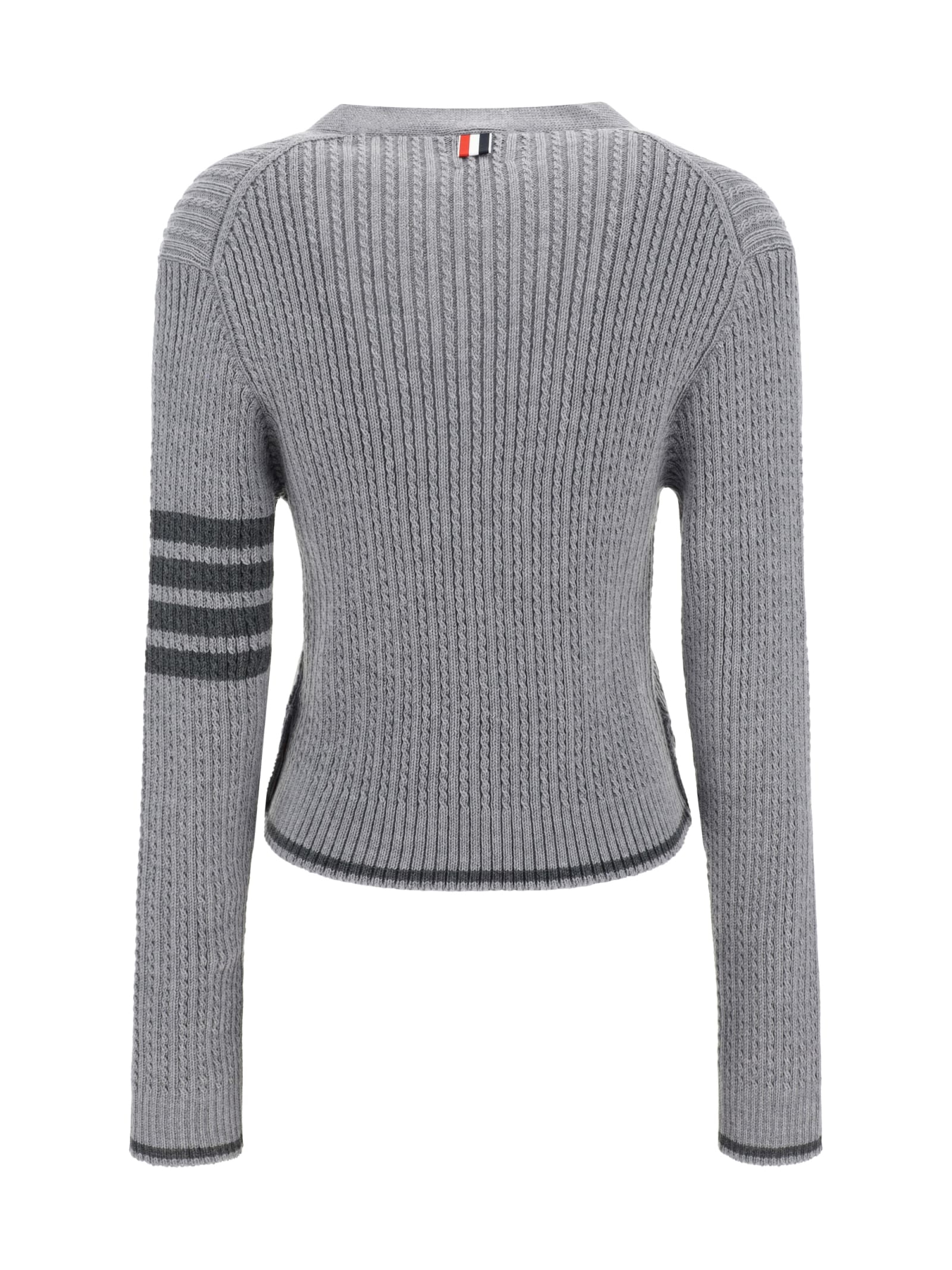 Shop Thom Browne Cardigan In Lt Grey