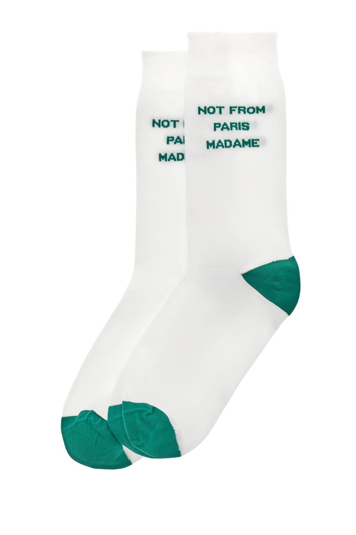 Shop Drôle De Monsieur La Chaussette Slogan Socks In Green (white)