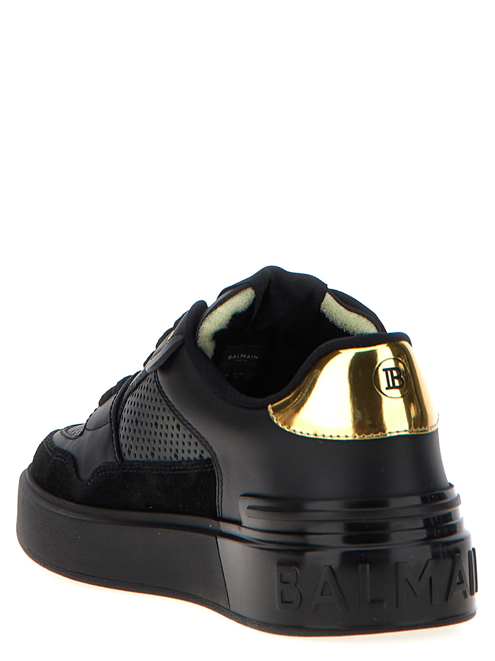 Shop Balmain B-court Flip Sneakers In Black