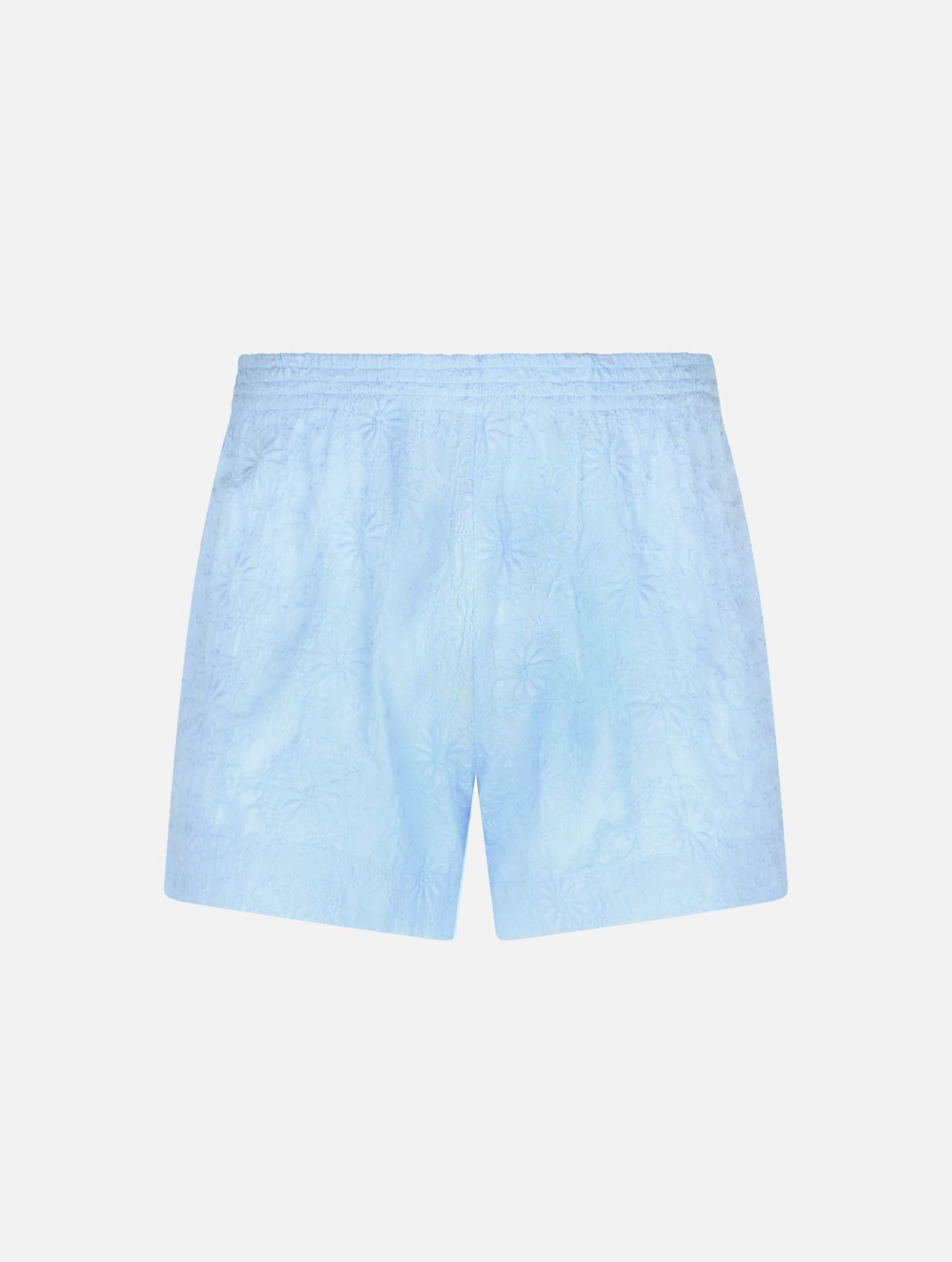 Mc2 Saint Barth Woman Sangallo Cotton Pull Up Shorts Meave In Sky