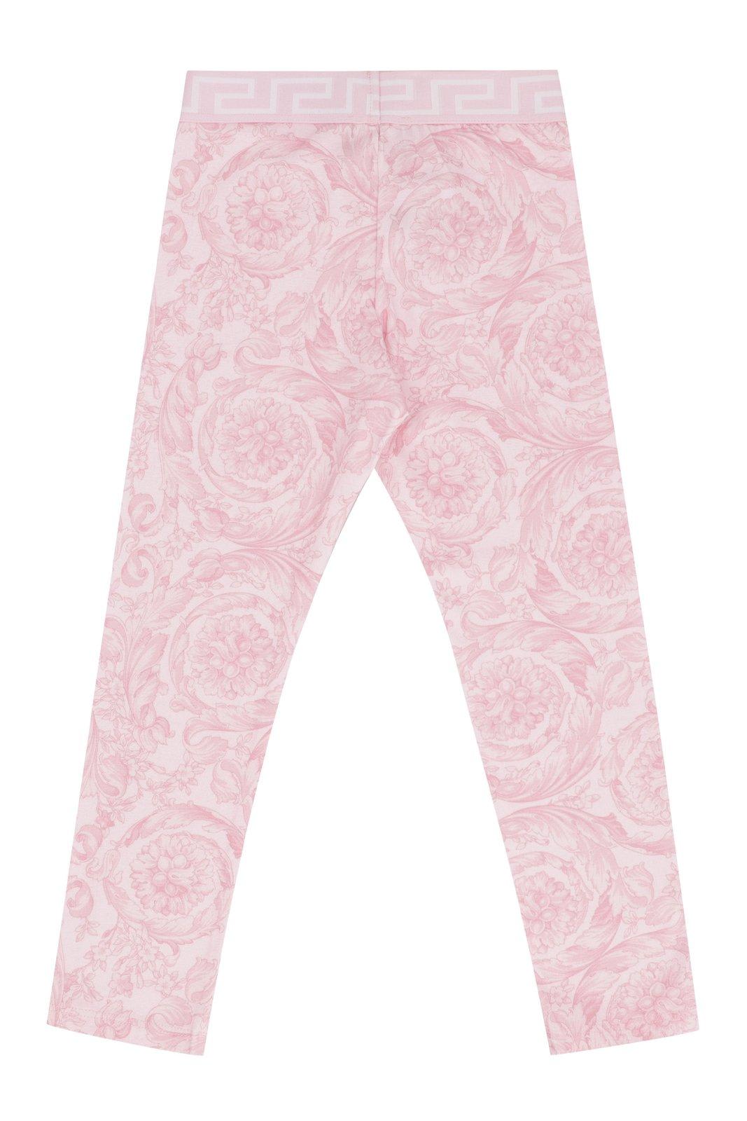 Shop Versace Barocco-printed Stretched Leggings