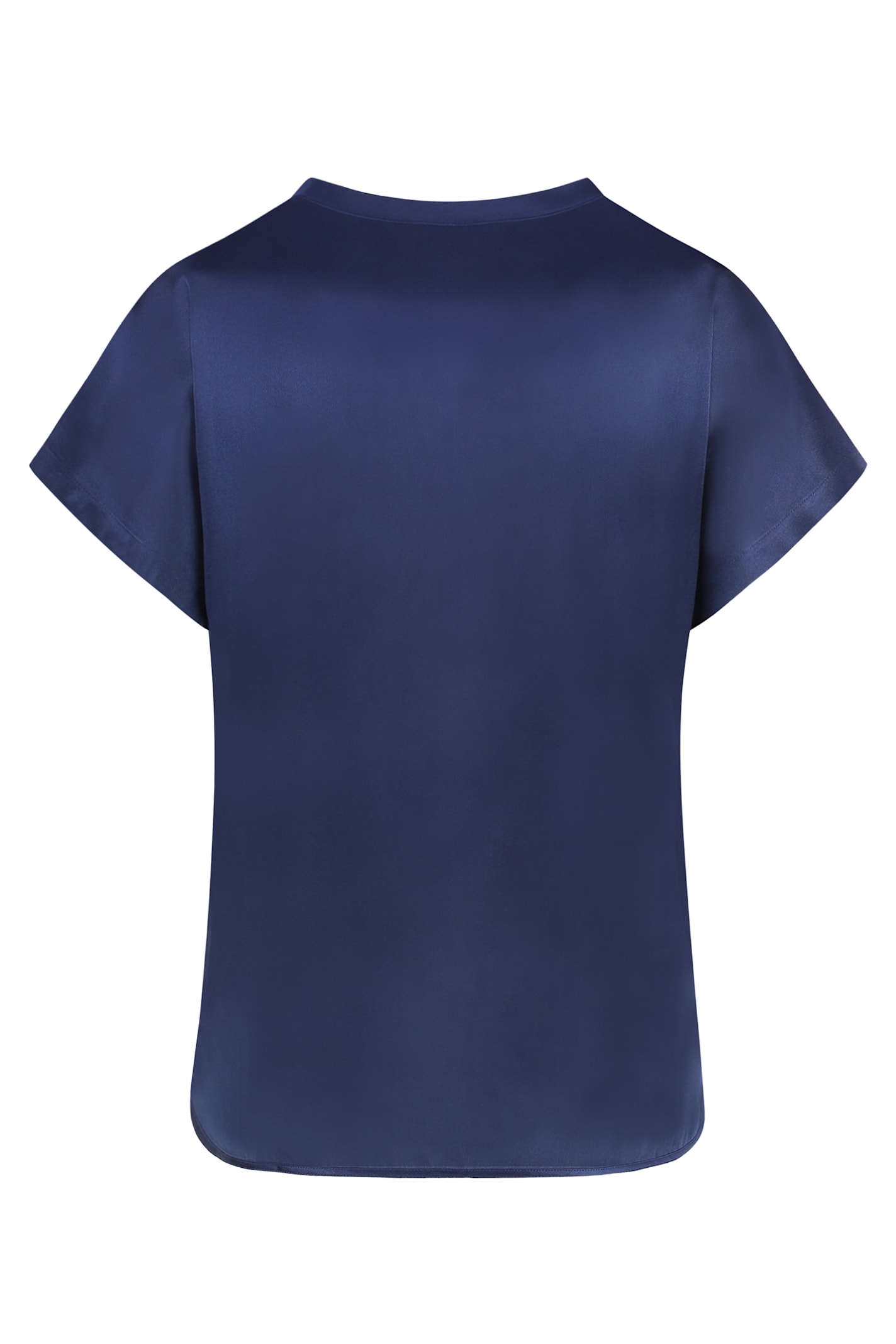 Pinko Short-sleeve Silk Blouse In Blue