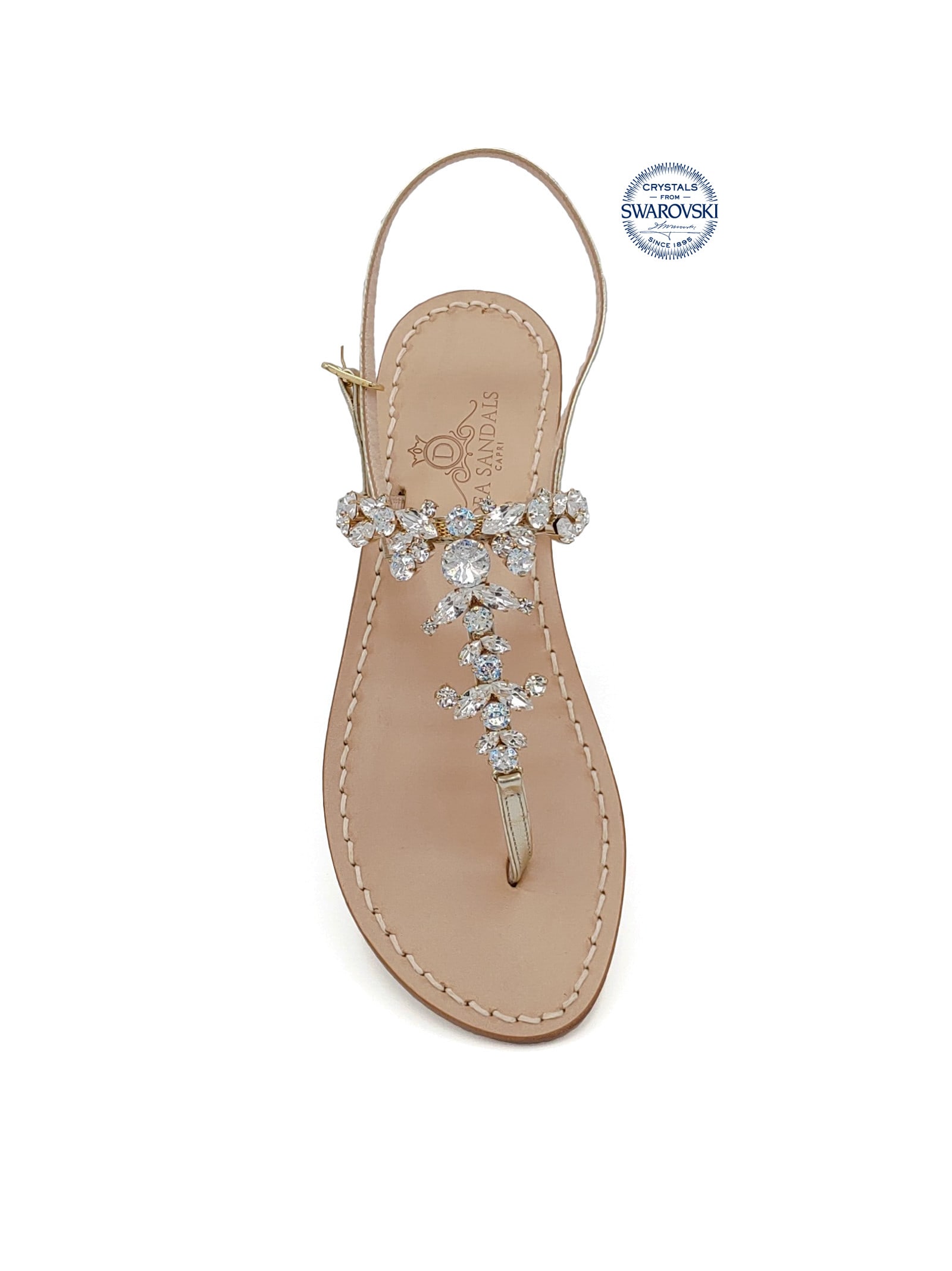 Dea Sandals Scopolo Jewel Thong Sandals In Gold, Crystal