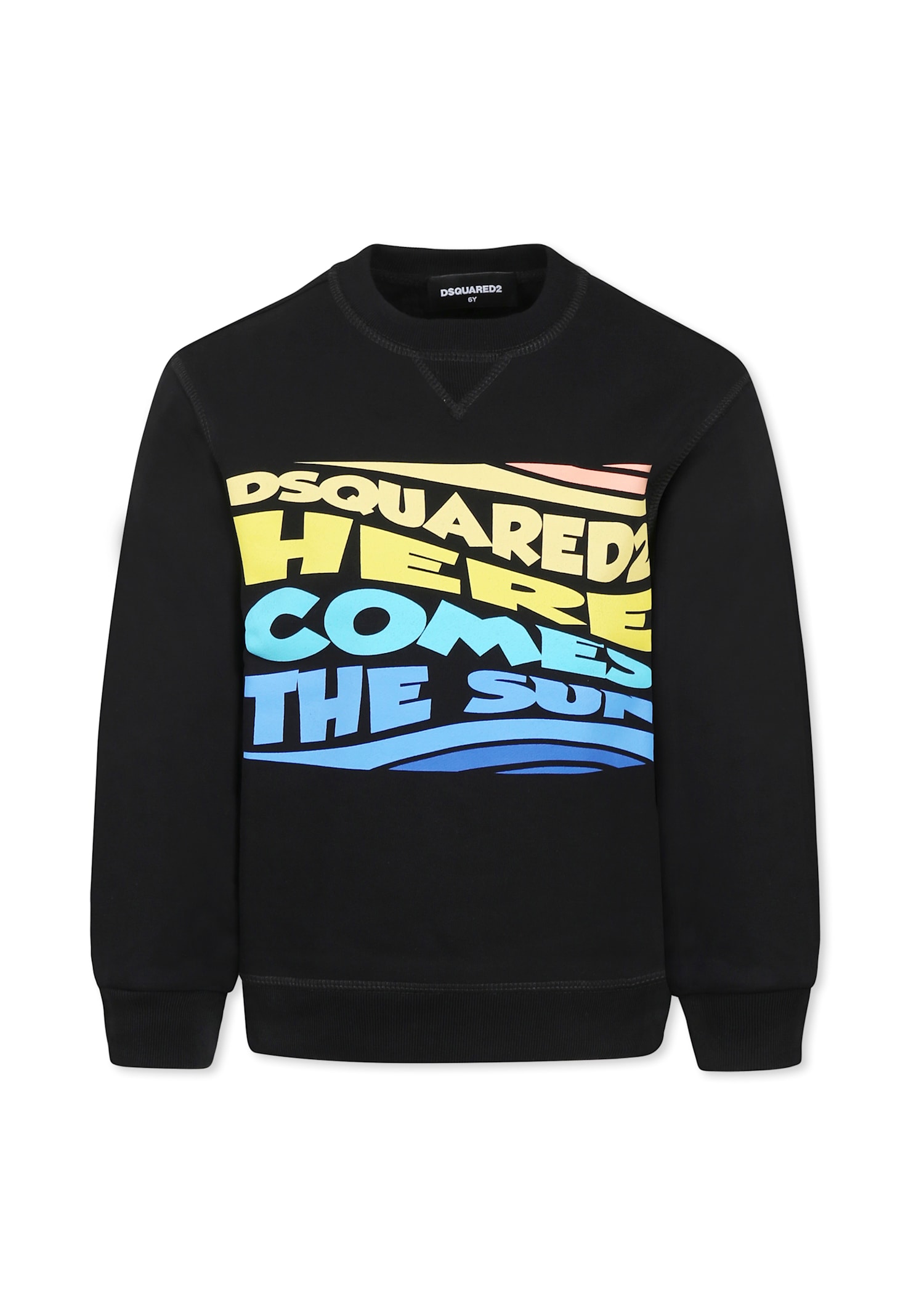 Dsquared2 Black Sweatshirt For Boy With Logo In Black