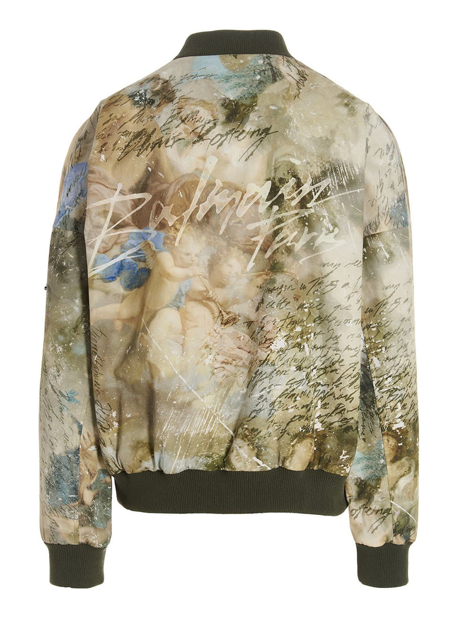 Balmain Painting-print Reversible Bomber Jacket In Multicolor