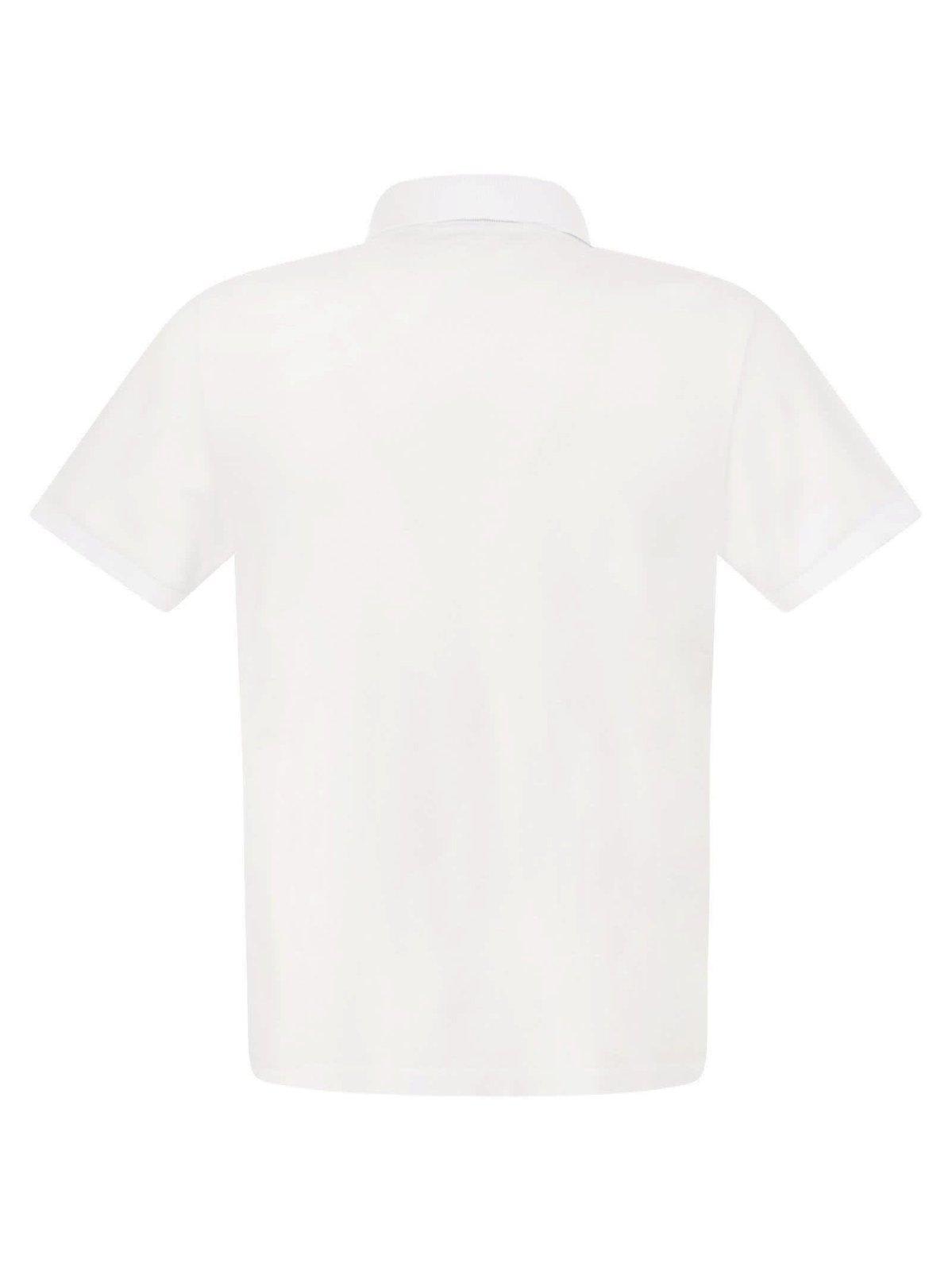 Shop Stone Island Compass Patch Short-sleeved Polo Shirt In White